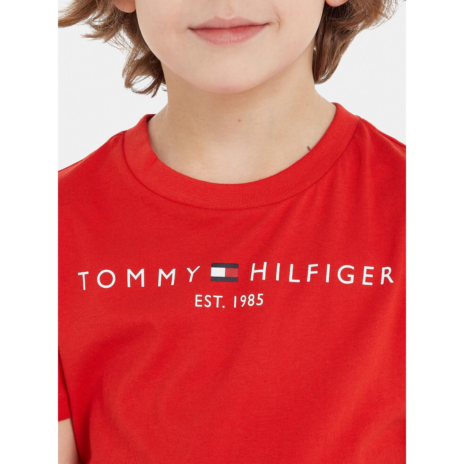 Tommy Hilfiger Тишърт Essential KS0KS00210 S Червен Regular Fit - Pepit.bg