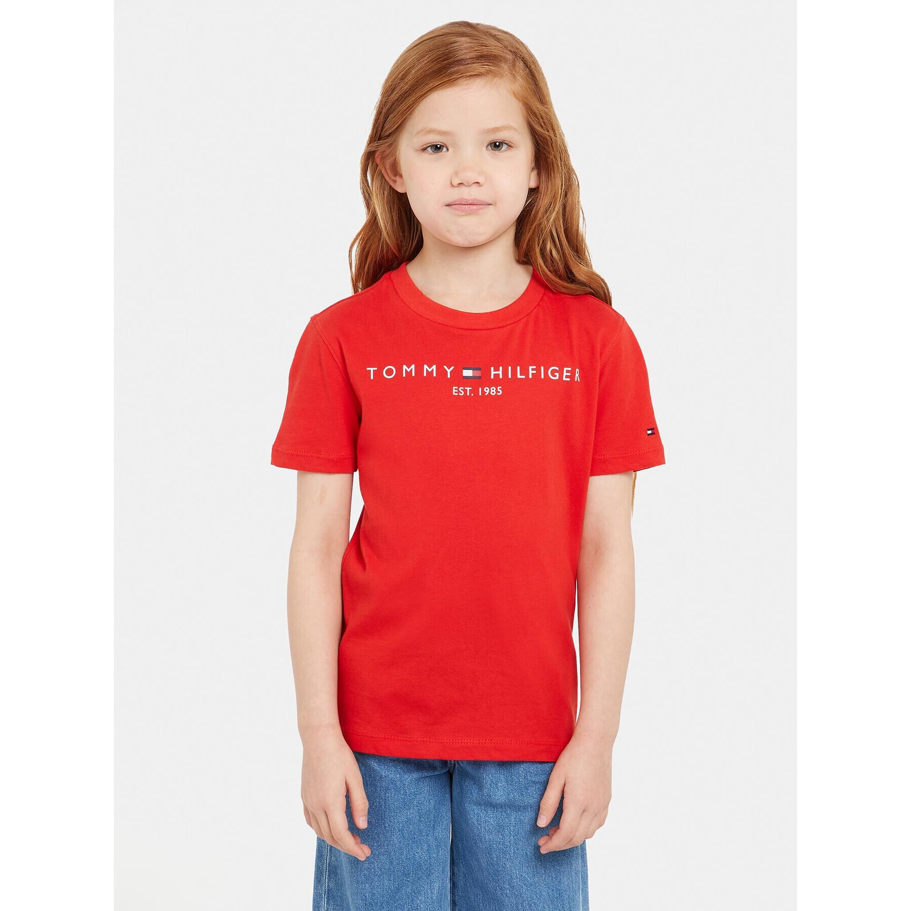 Tommy Hilfiger Тишърт Essential KS0KS00210 S Червен Regular Fit - Pepit.bg