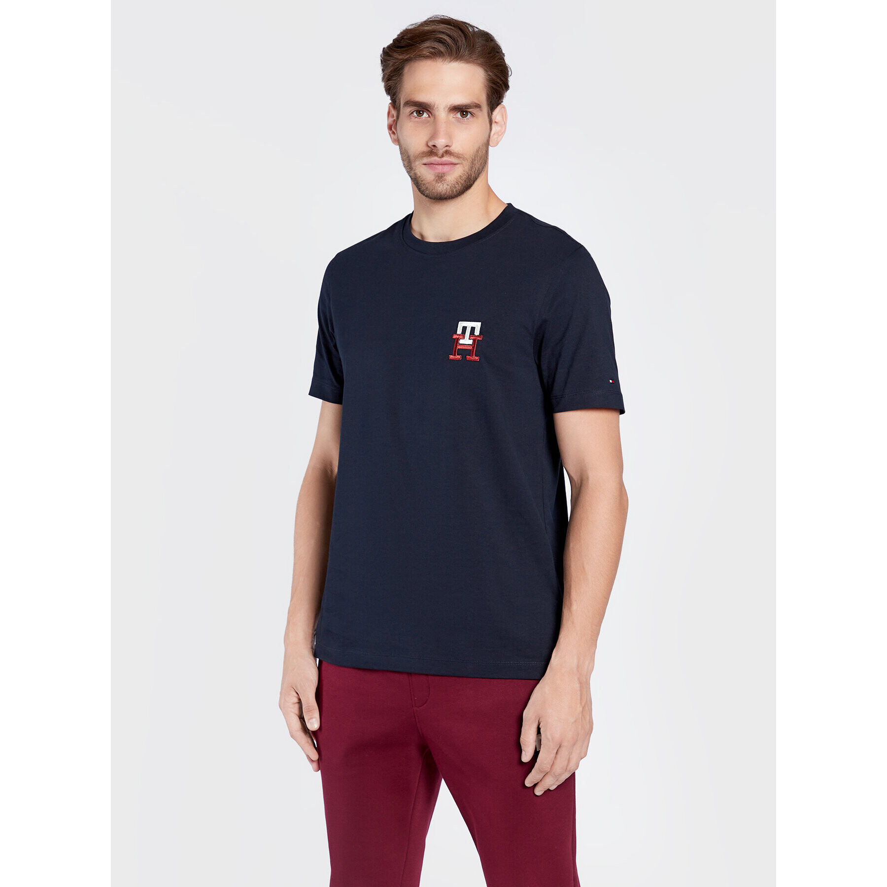 Tommy Hilfiger Тишърт Essential Monogram MW0MW28256 Тъмносин Regular Fit - Pepit.bg