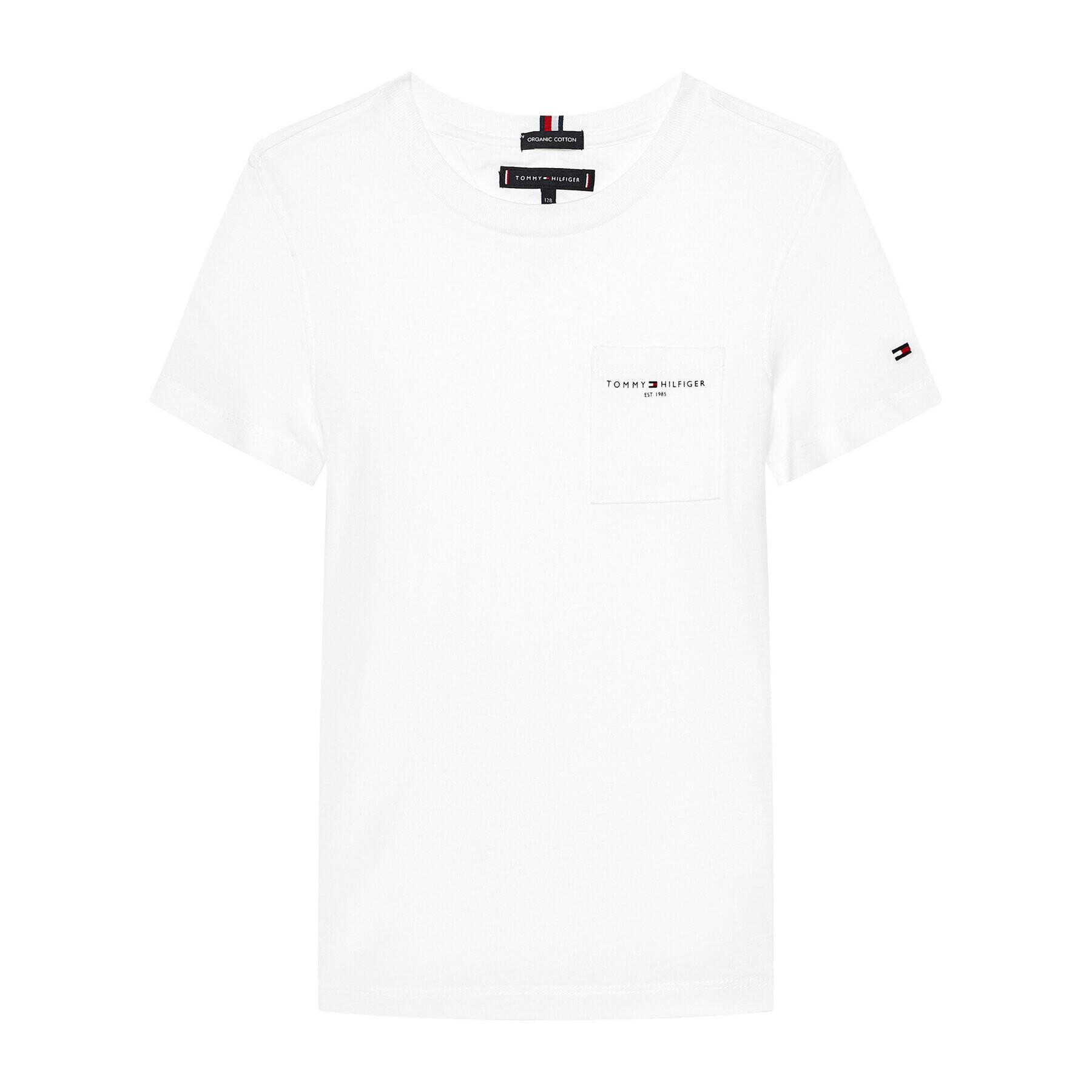 Tommy Hilfiger Тишърт Essential Pocket KB0KB06556 M Бял Regular Fit - Pepit.bg