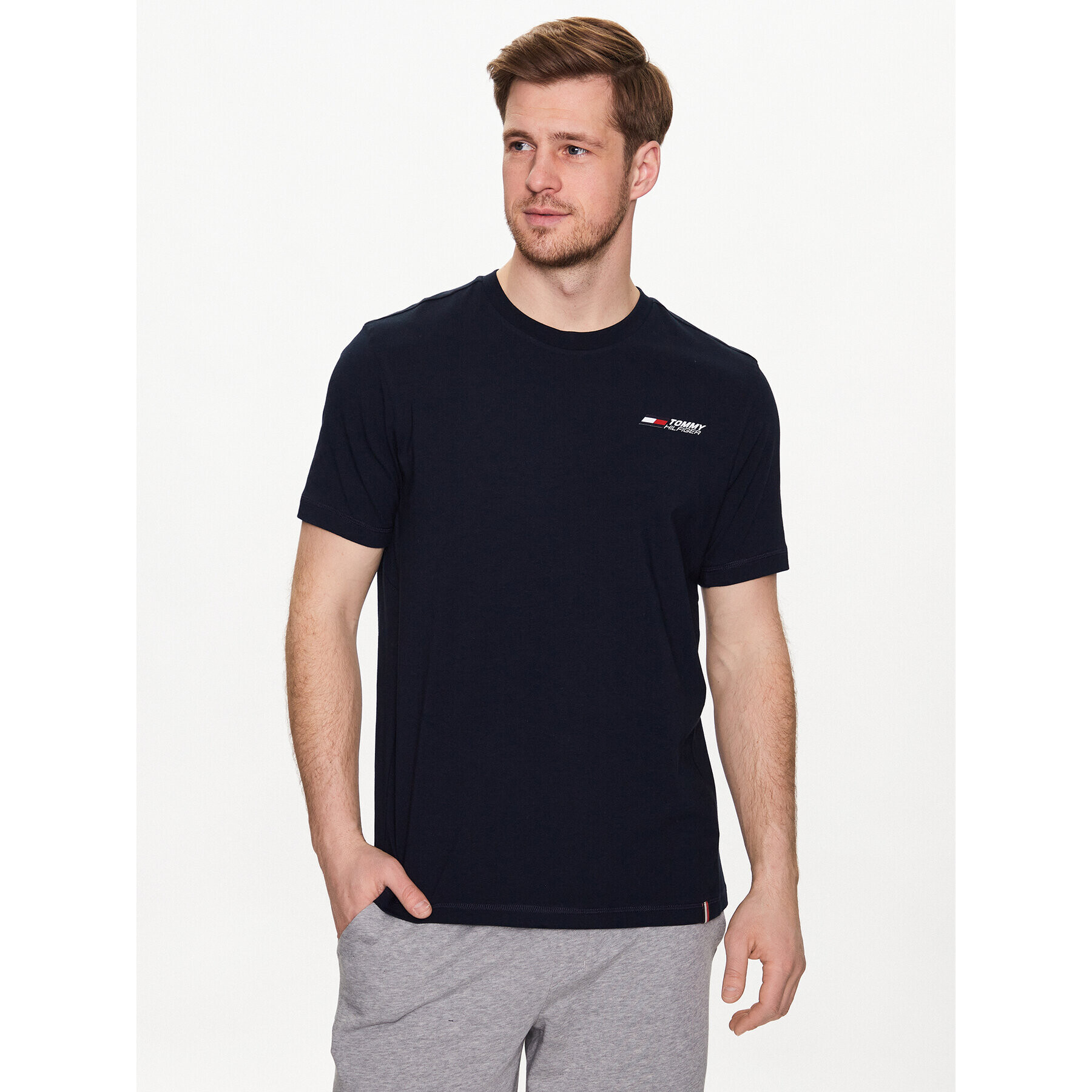 Tommy Hilfiger Тишърт Essential Small Logo MW0MW30438 Тъмносин Regular Fit - Pepit.bg