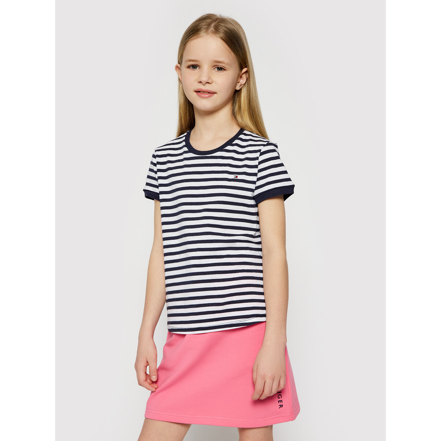 Tommy Hilfiger Тишърт Essential Stripe KG0KG05766 D Тъмносин Regular Fit - Pepit.bg