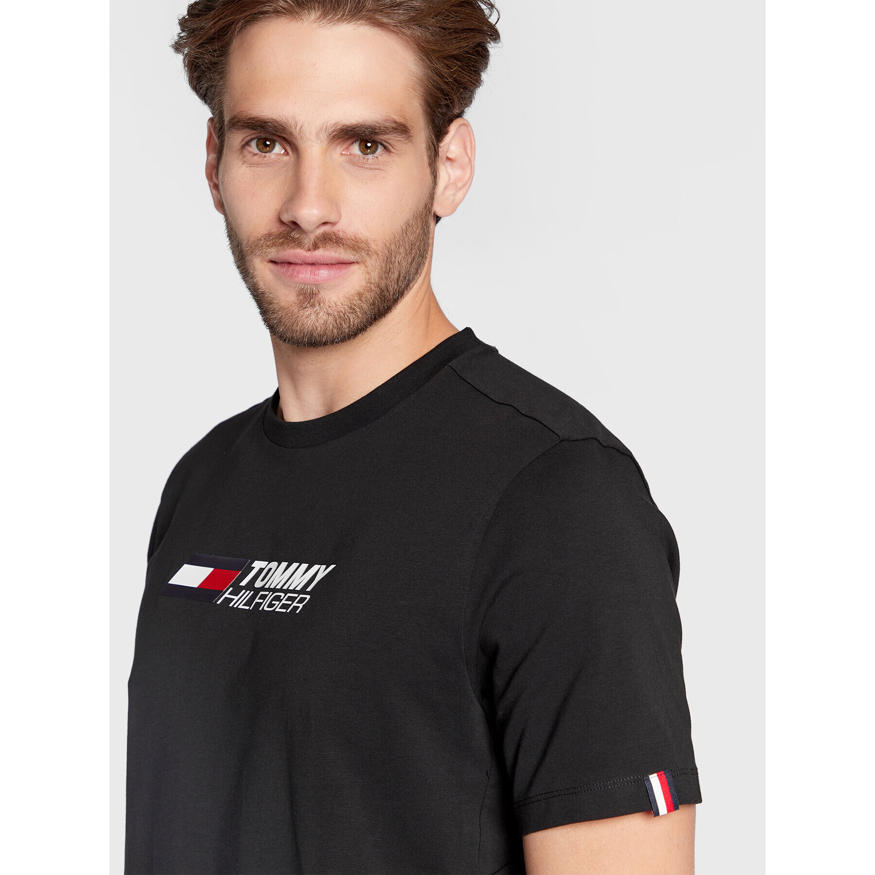 Tommy Hilfiger Тишърт Essentials Big Logo MW0MW27933 Черен Regular Fit - Pepit.bg