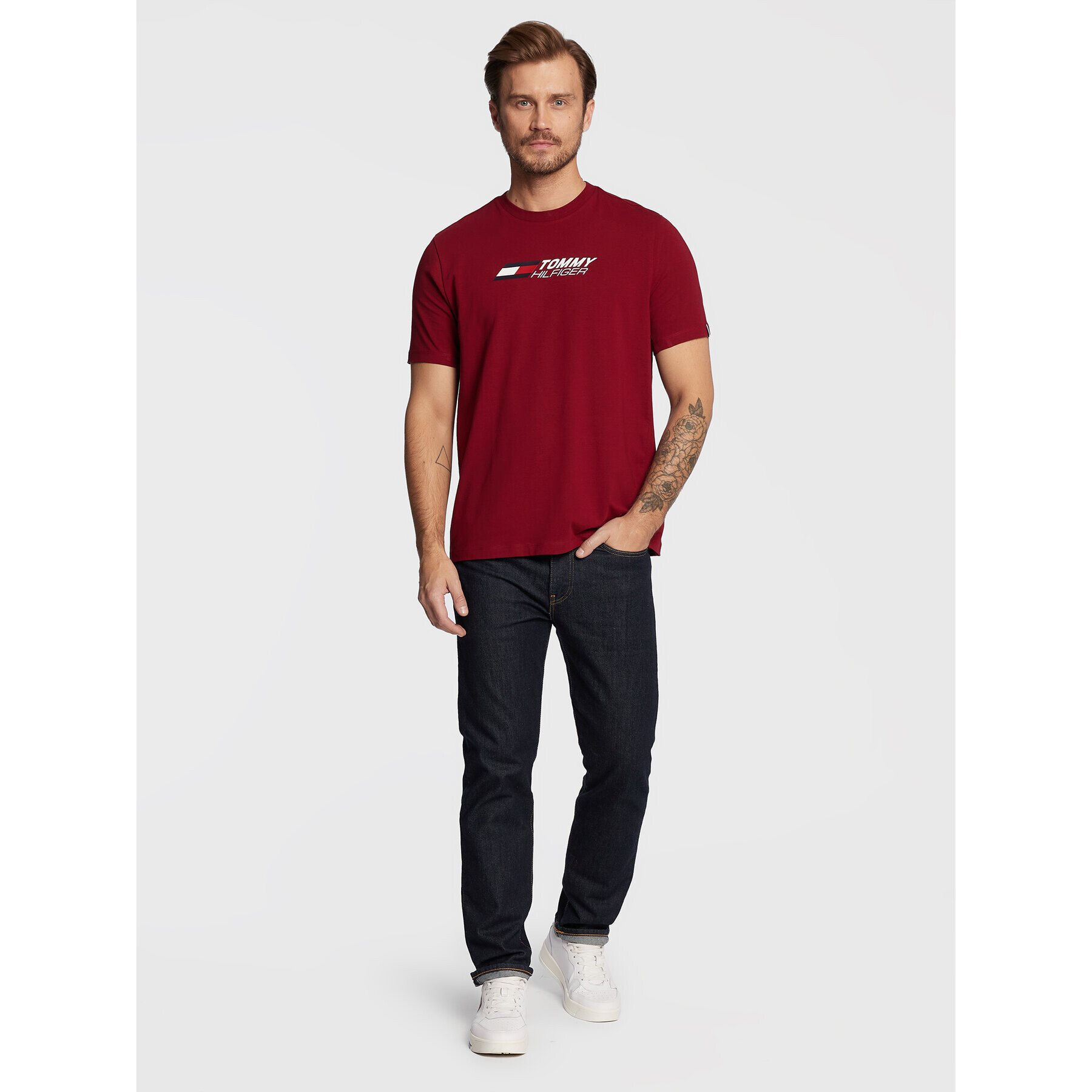 Tommy Hilfiger Тишърт Essentials MW0MW27933 Бордо Regular Fit - Pepit.bg