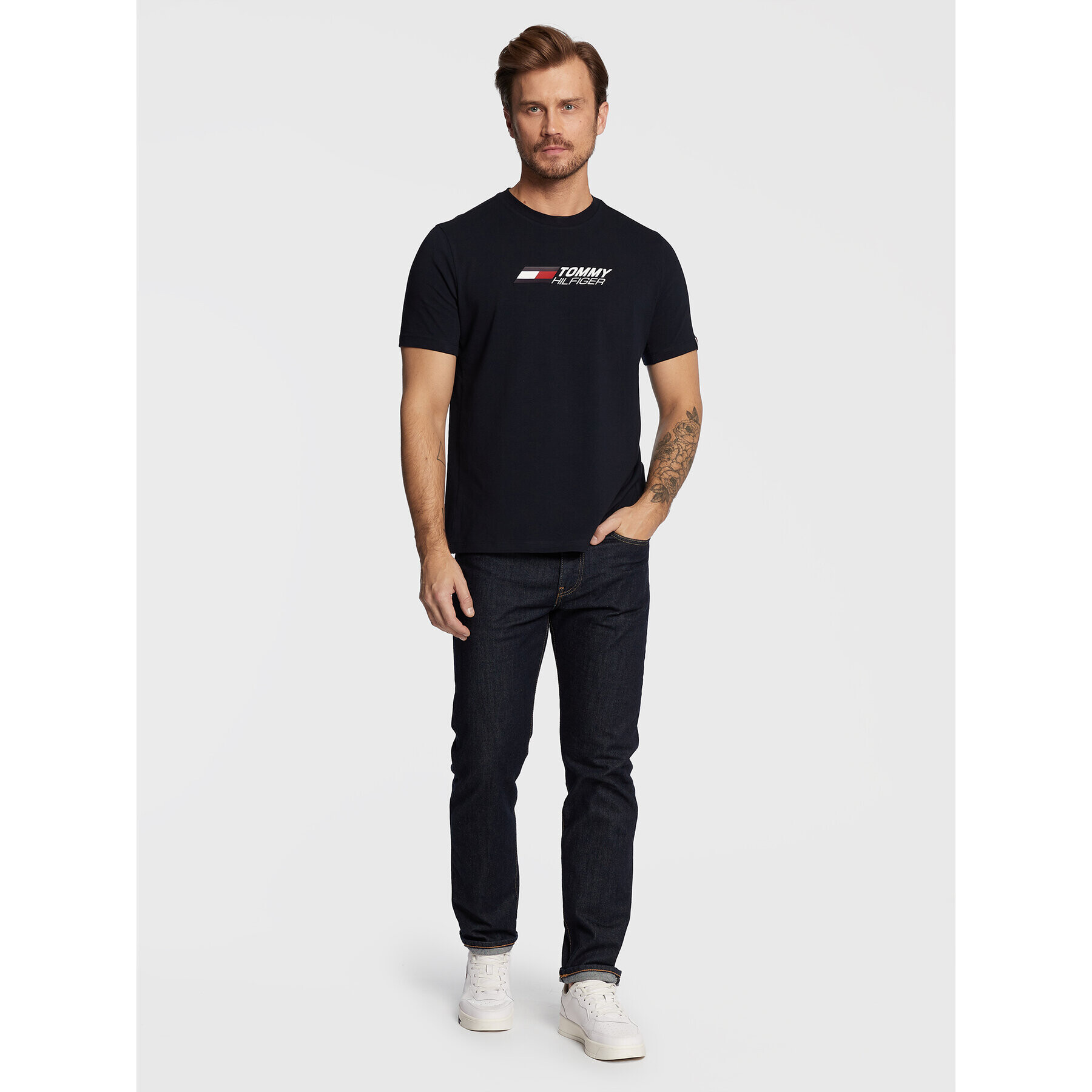 Tommy Hilfiger Тишърт Essentials MW0MW27933 Тъмносин Regular Fit - Pepit.bg