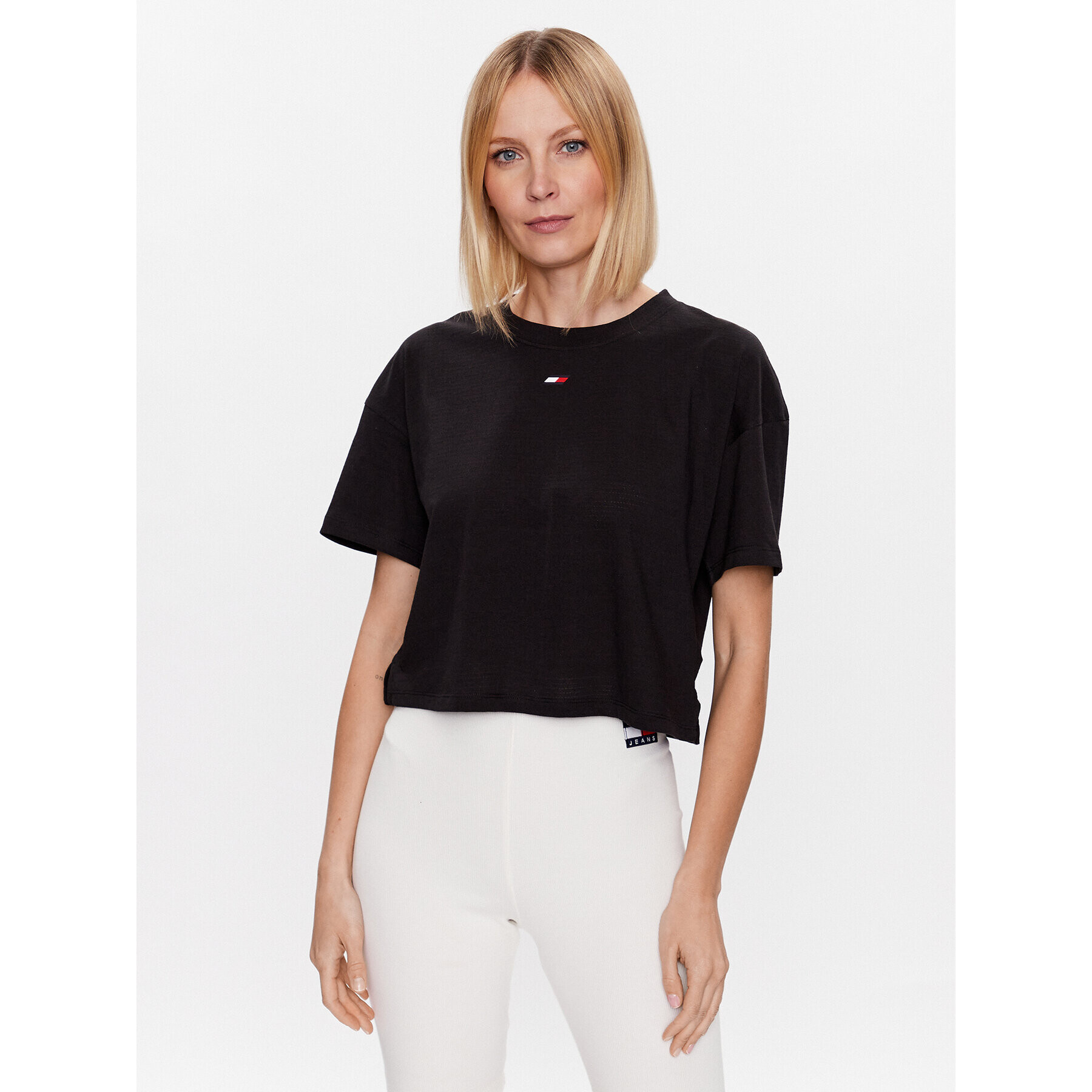 Tommy Hilfiger Тишърт Essentials S10S101670 Черен Cropped Fit - Pepit.bg
