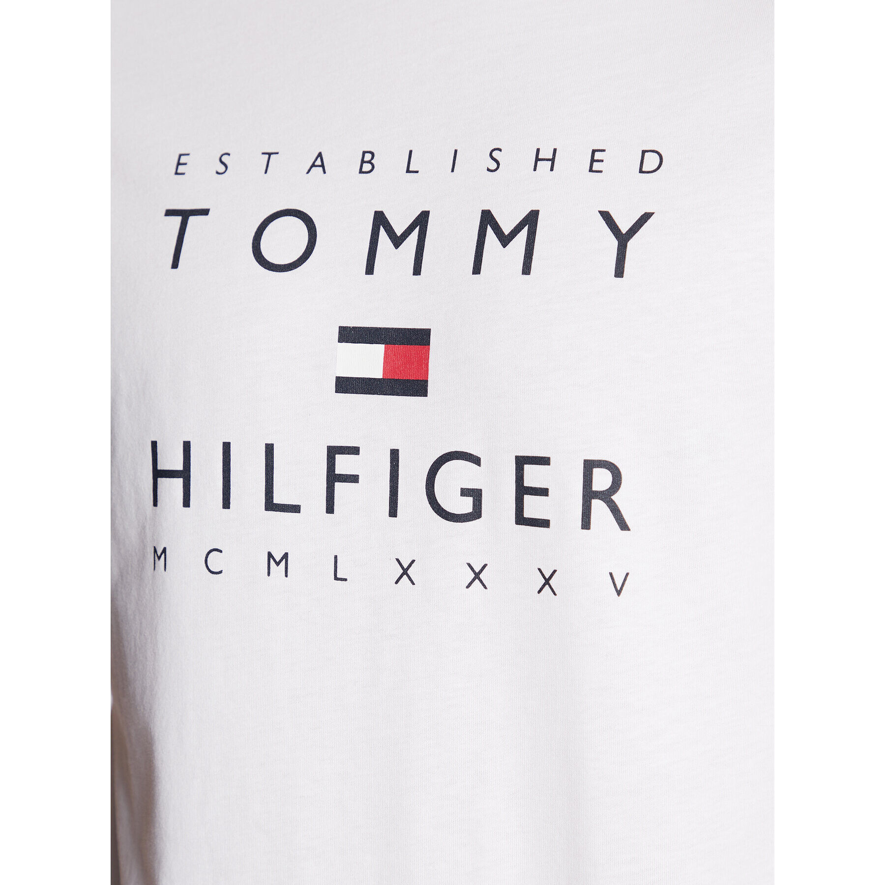 Tommy Hilfiger Тишърт Established MW0MW29377 Бял Slim Fit - Pepit.bg