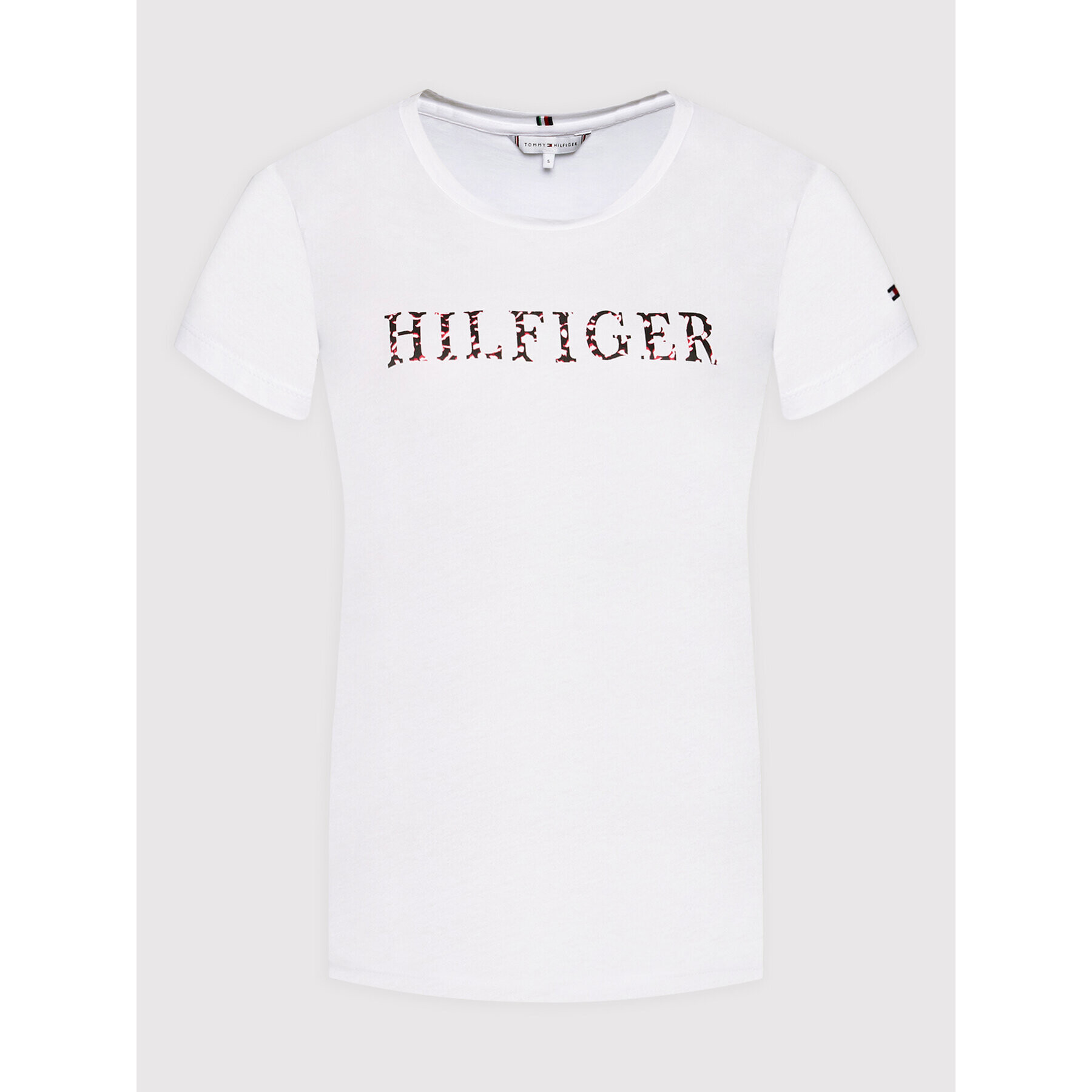 Tommy Hilfiger Тишърт Feather Print WW0WW32418 Бял Regular Fit - Pepit.bg