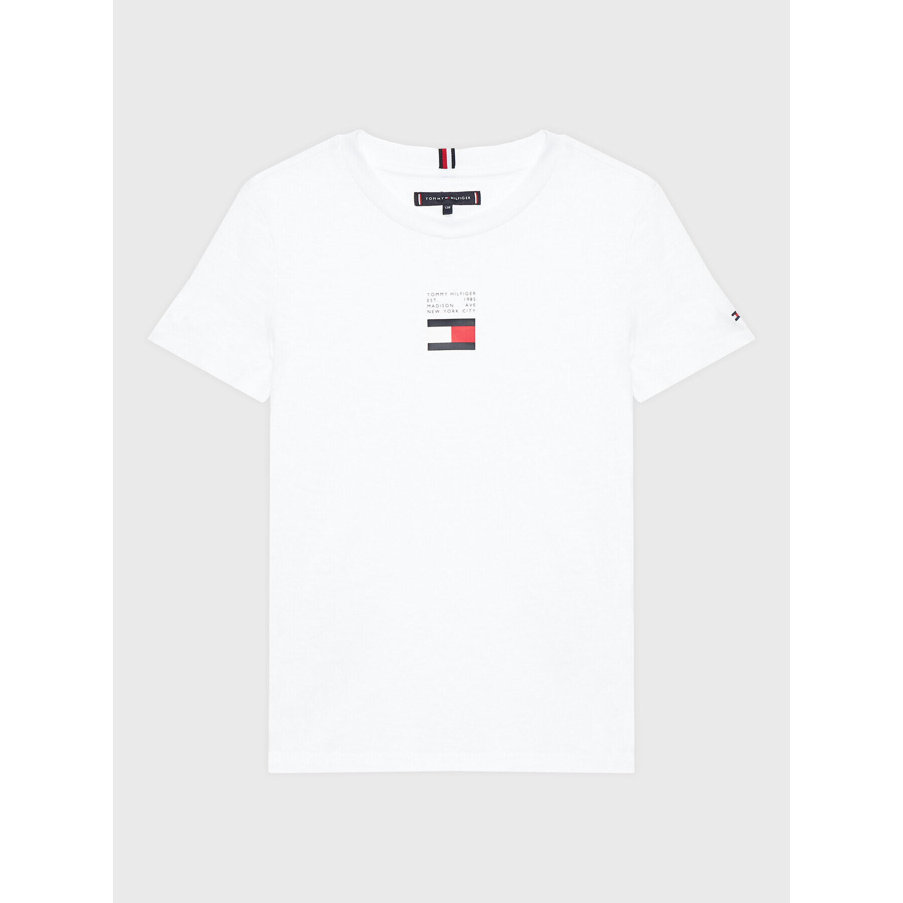 Tommy Hilfiger Тишърт Flag KB0KB08033 D Бял Regular Fit - Pepit.bg