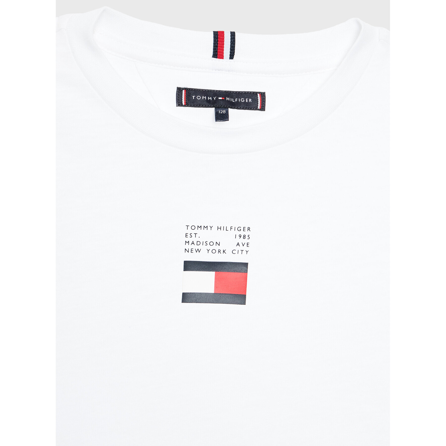 Tommy Hilfiger Тишърт Flag KB0KB08033 D Бял Regular Fit - Pepit.bg