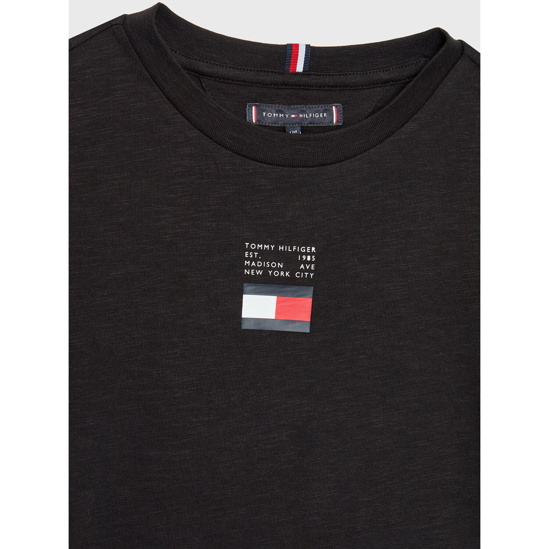 Tommy Hilfiger Тишърт Flag KB0KB08033 M Черен Regular Fit - Pepit.bg