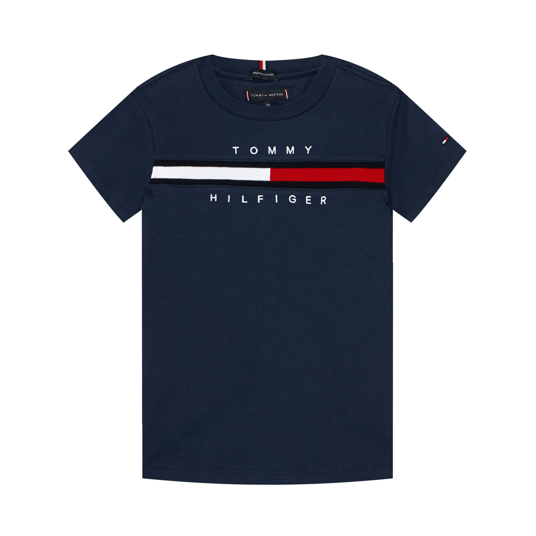 Tommy Hilfiger Тишърт Flag Rib Insert KB0KB06532 D Тъмносин Regular Fit - Pepit.bg