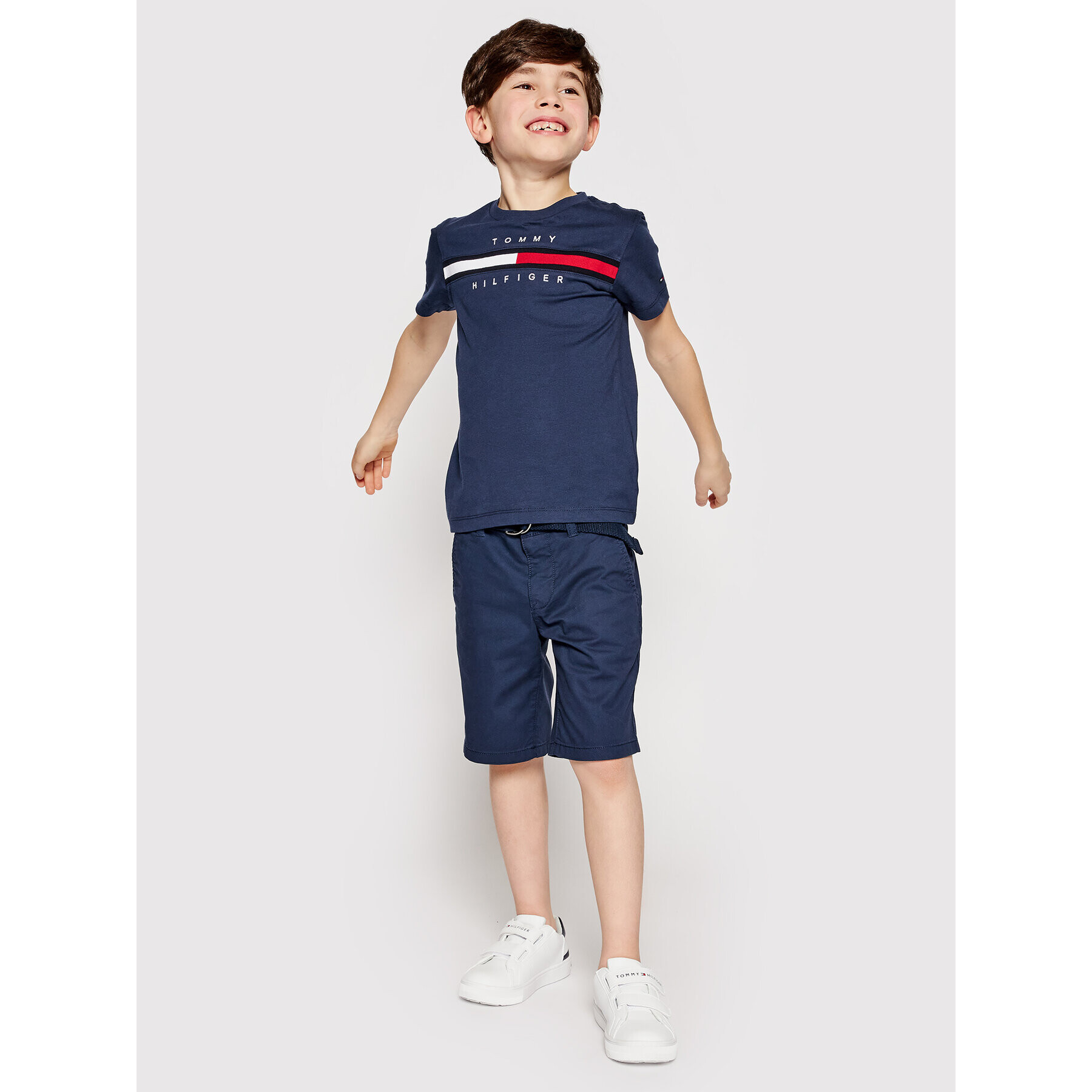 Tommy Hilfiger Тишърт Flag Rib Insert KB0KB06532 D Тъмносин Regular Fit - Pepit.bg