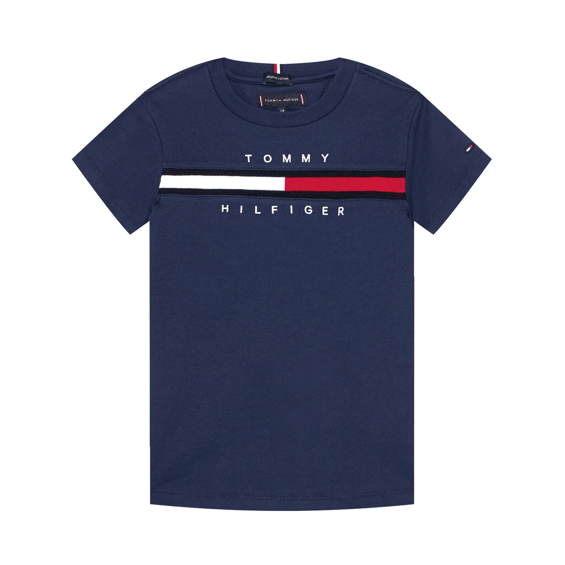 Tommy Hilfiger Тишърт Flag Rib Insert KB0KB06532 D Тъмносин Regular Fit - Pepit.bg