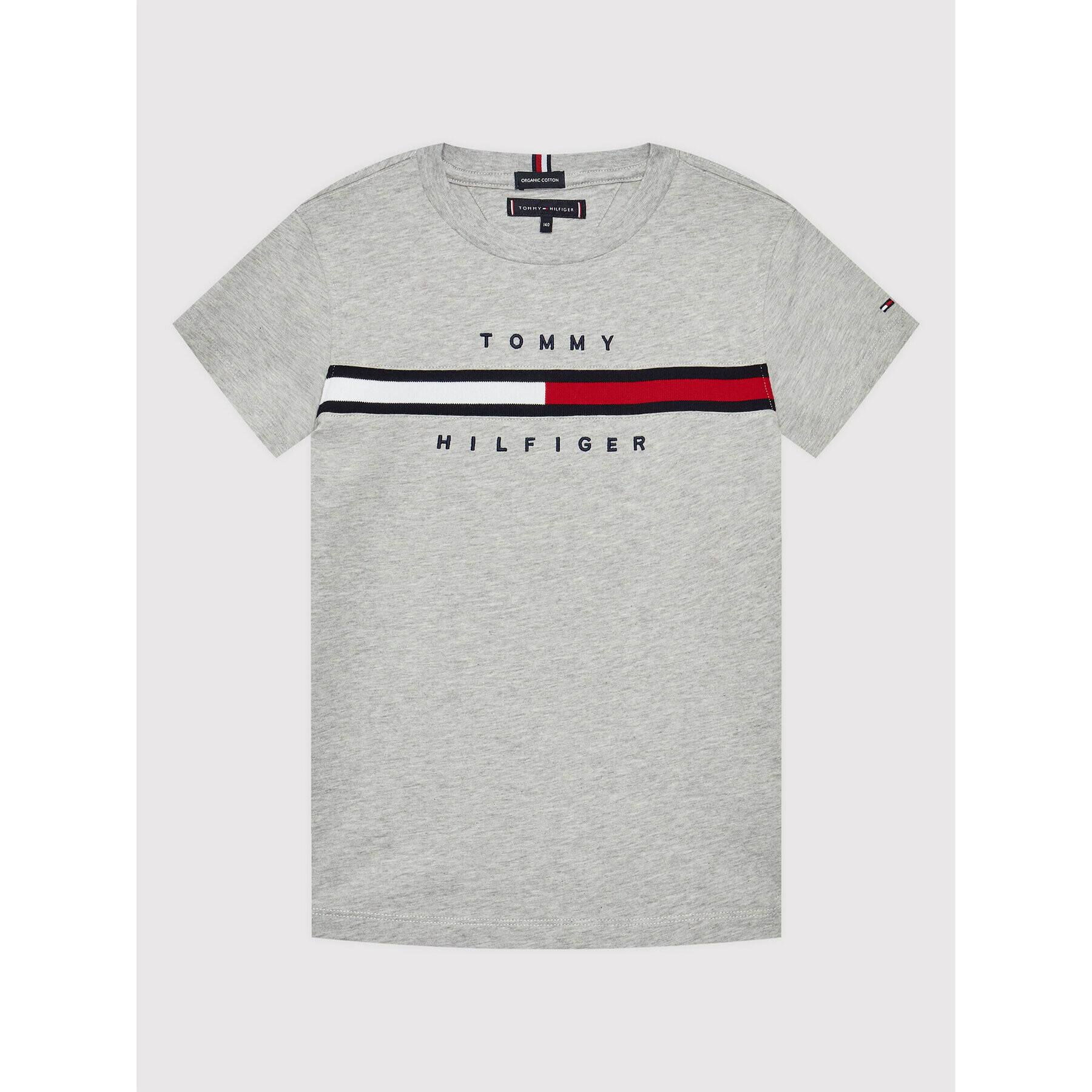 Tommy Hilfiger Тишърт Flag Rib Insert Tee KB0KB06532 D Сив Regular Fit - Pepit.bg