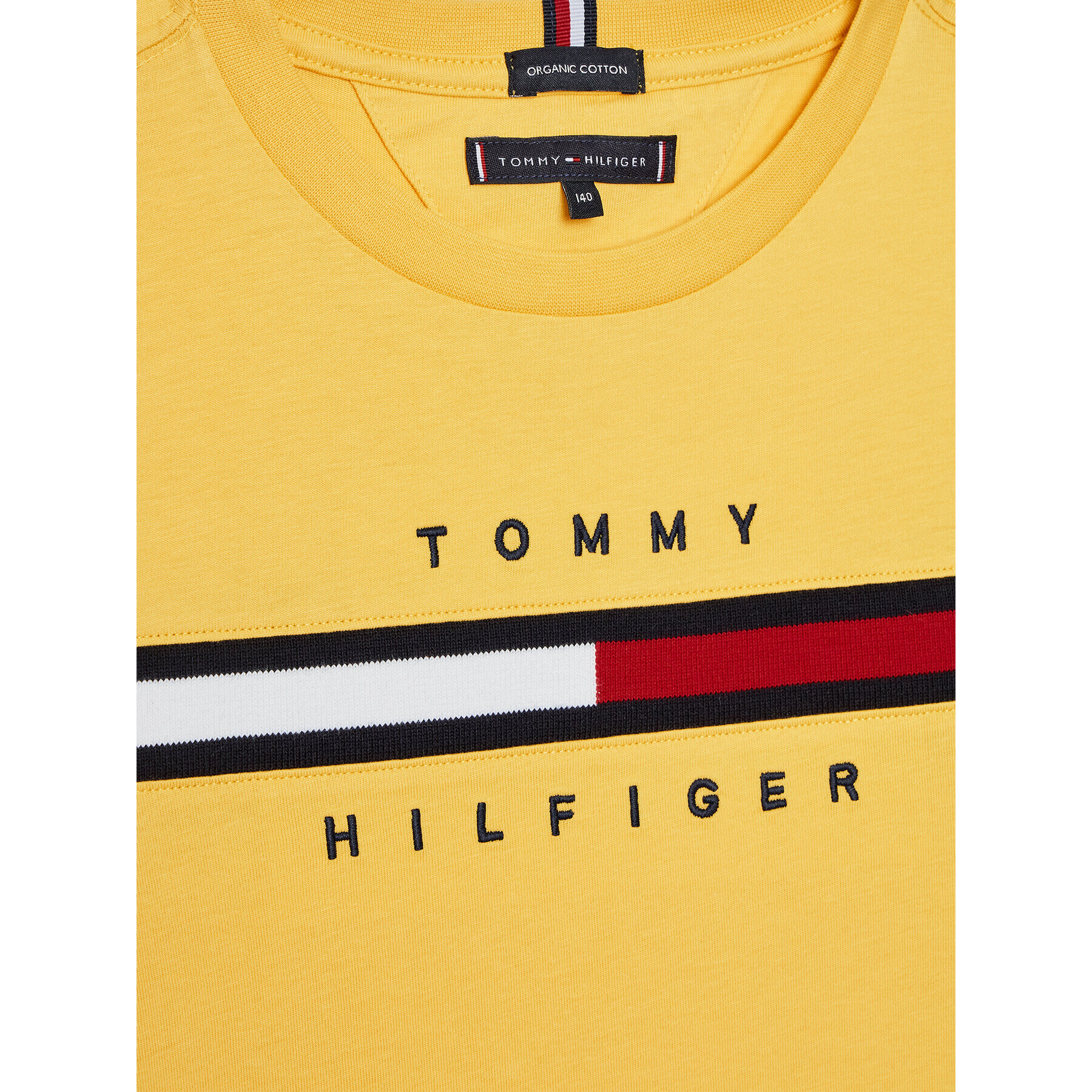 Tommy Hilfiger Тишърт Flag Rib Insert Tee KB0KB06532 M Жълт Regular Fit - Pepit.bg