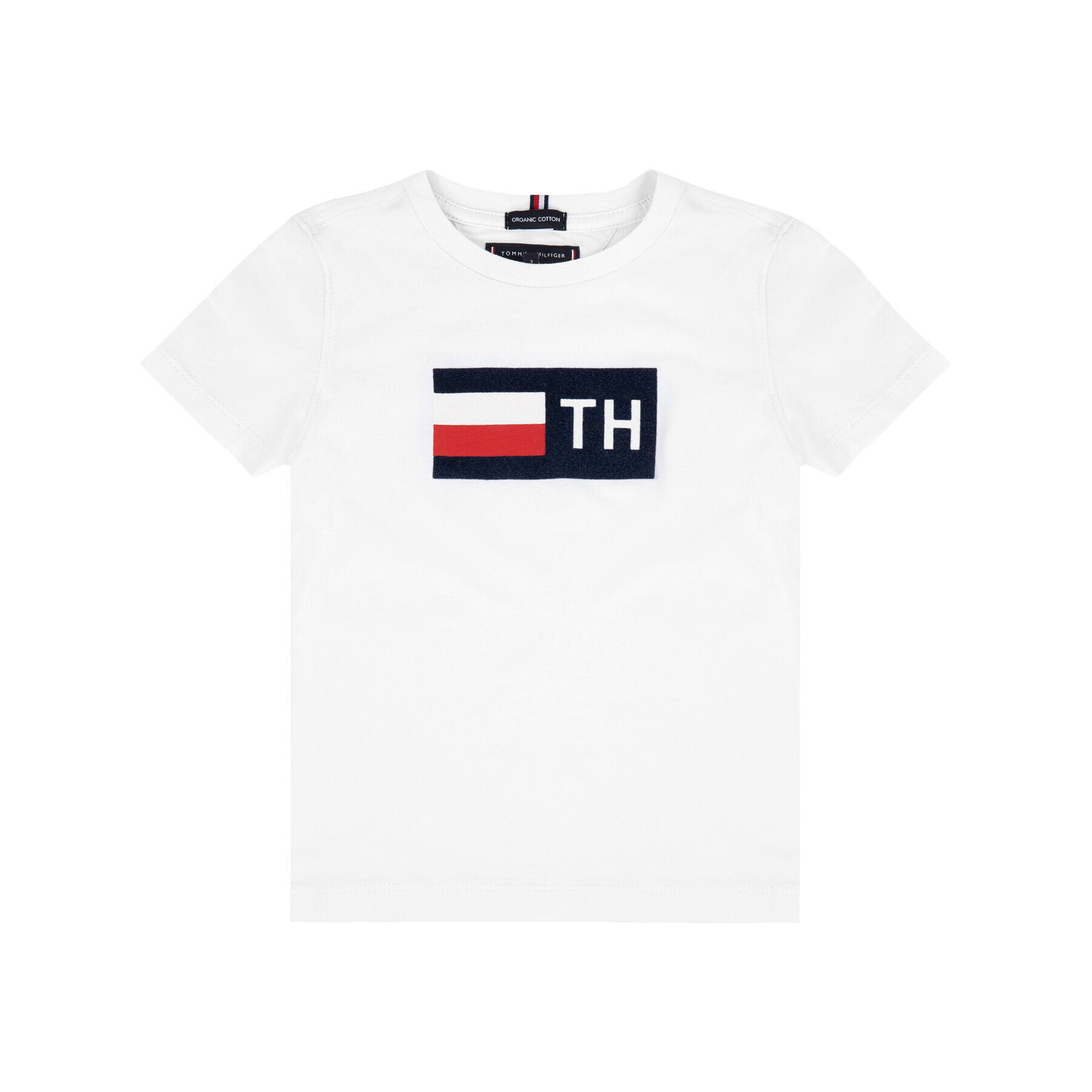 Tommy Hilfiger Тишърт Flock KB0KB05265 M Бял Regular Fit - Pepit.bg