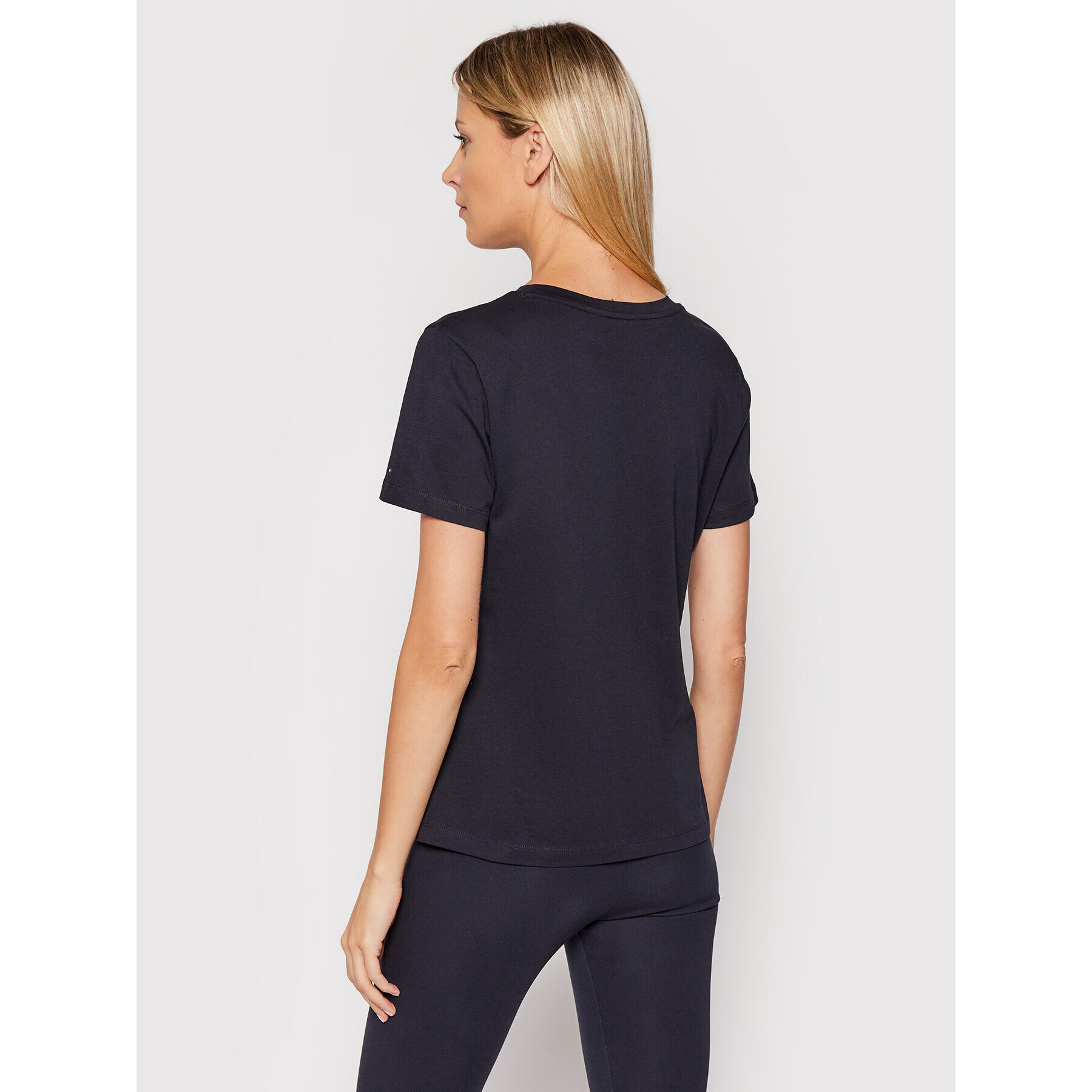 Tommy Hilfiger Тишърт Flock WW0WW31772 Тъмносин Regular Fit - Pepit.bg