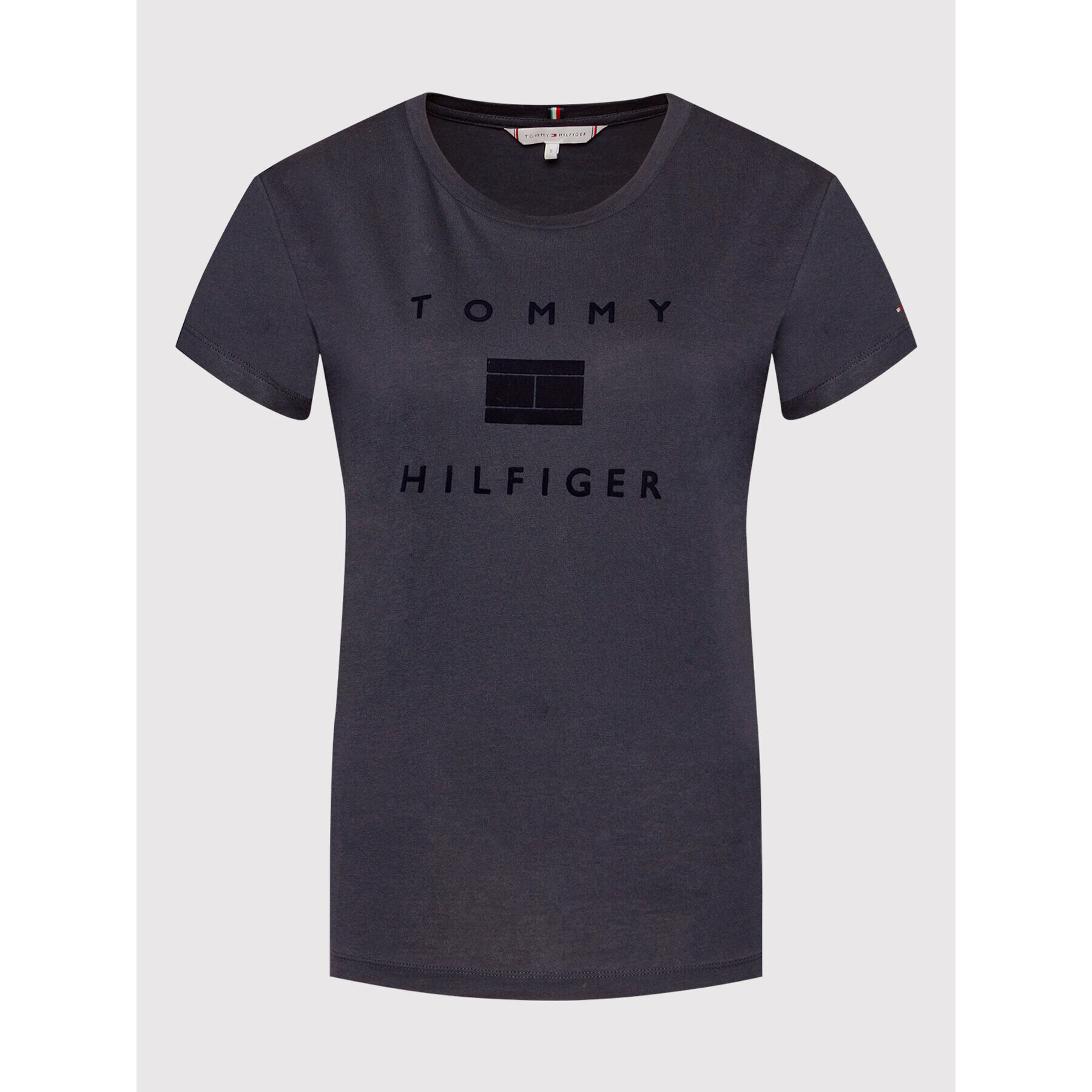 Tommy Hilfiger Тишърт Flock WW0WW31772 Тъмносин Regular Fit - Pepit.bg