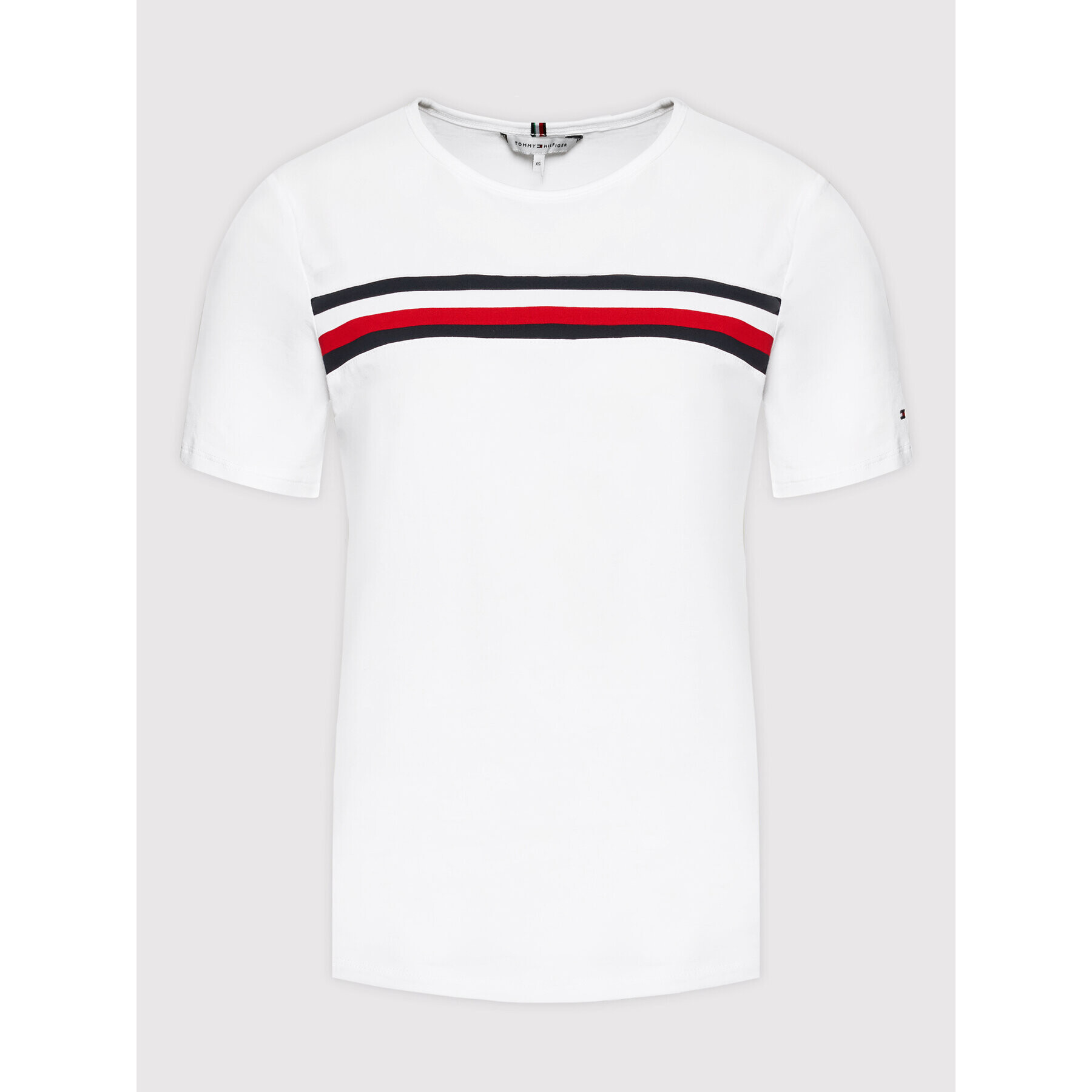 Tommy Hilfiger Тишърт Gbl Stp WW0WW33021 Бял Regular Fit - Pepit.bg