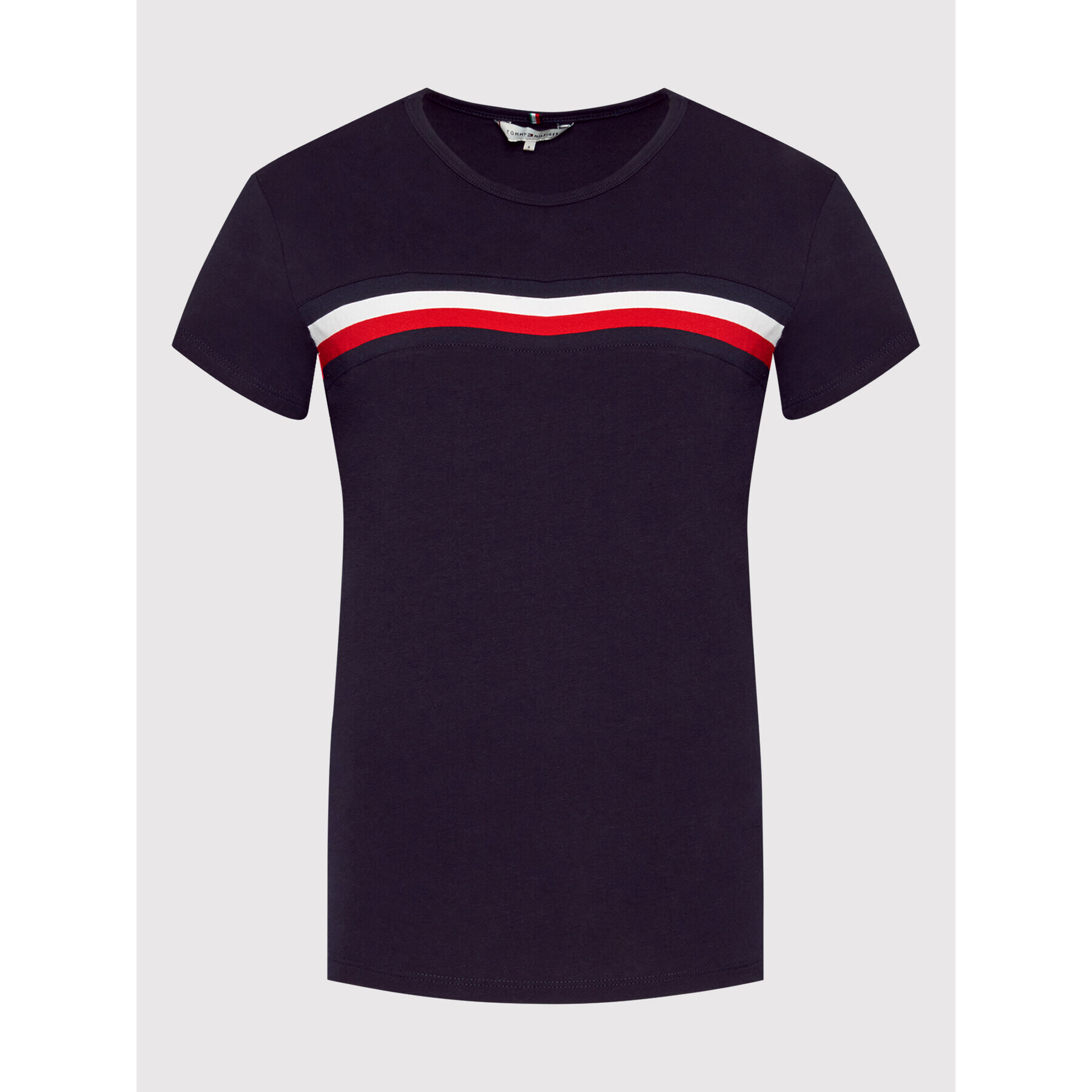 Tommy Hilfiger Тишърт Gbl Stp WW0WW33021 Тъмносин Regular Fit - Pepit.bg