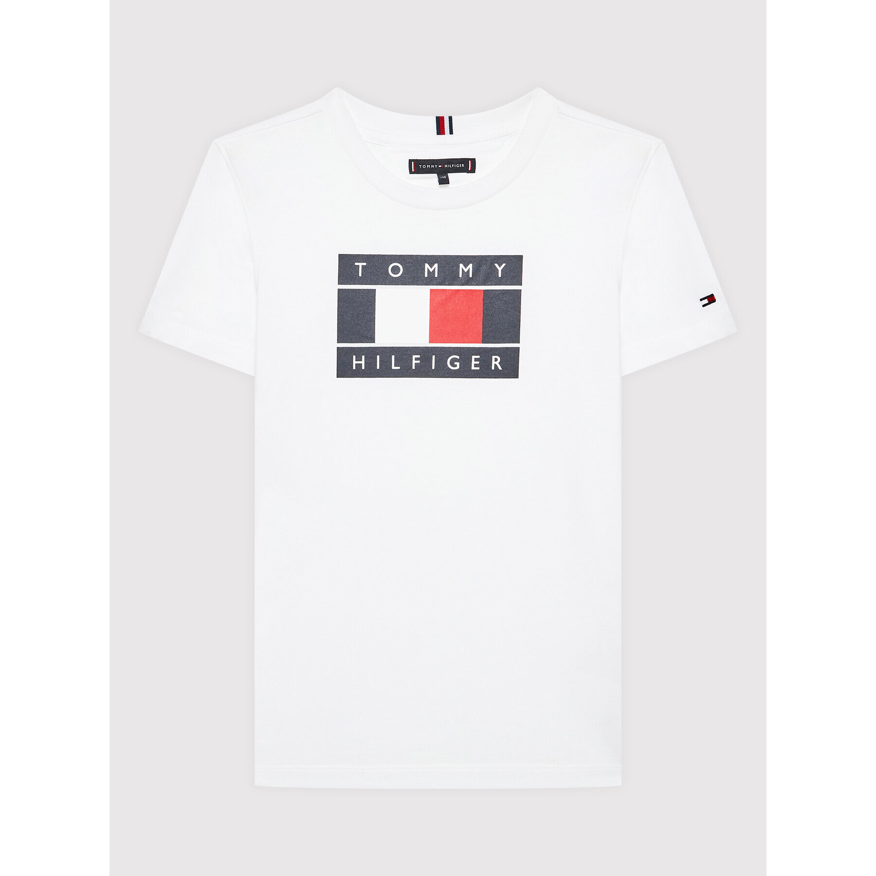 Tommy Hilfiger Тишърт Global Stripe Flag KB0KB07602 Бял Regular Fit - Pepit.bg