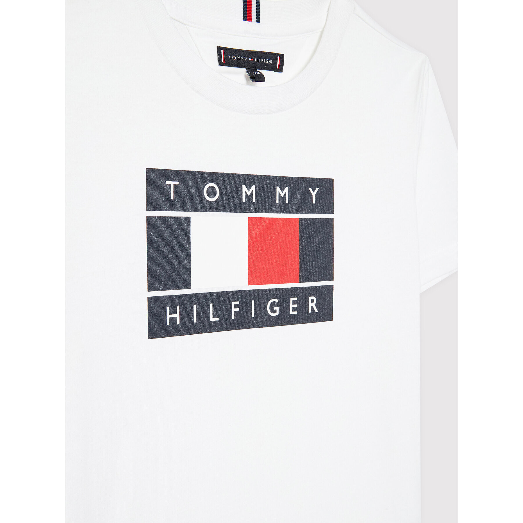 Tommy Hilfiger Тишърт Global Stripe Flag KB0KB07602 Бял Regular Fit - Pepit.bg