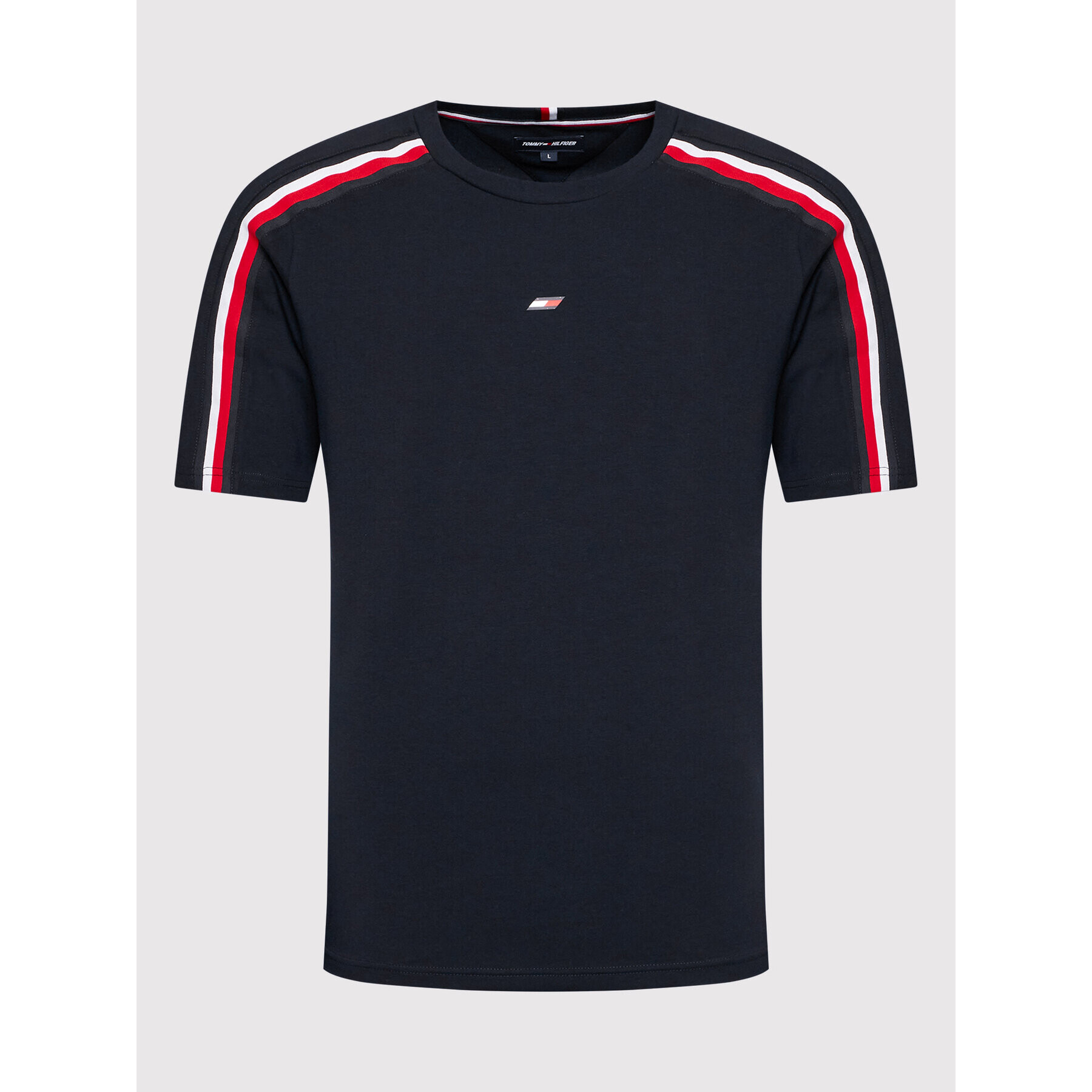 Tommy Hilfiger Тишърт Global Stripe MW0MW25288 Тъмносин Regular Fit - Pepit.bg