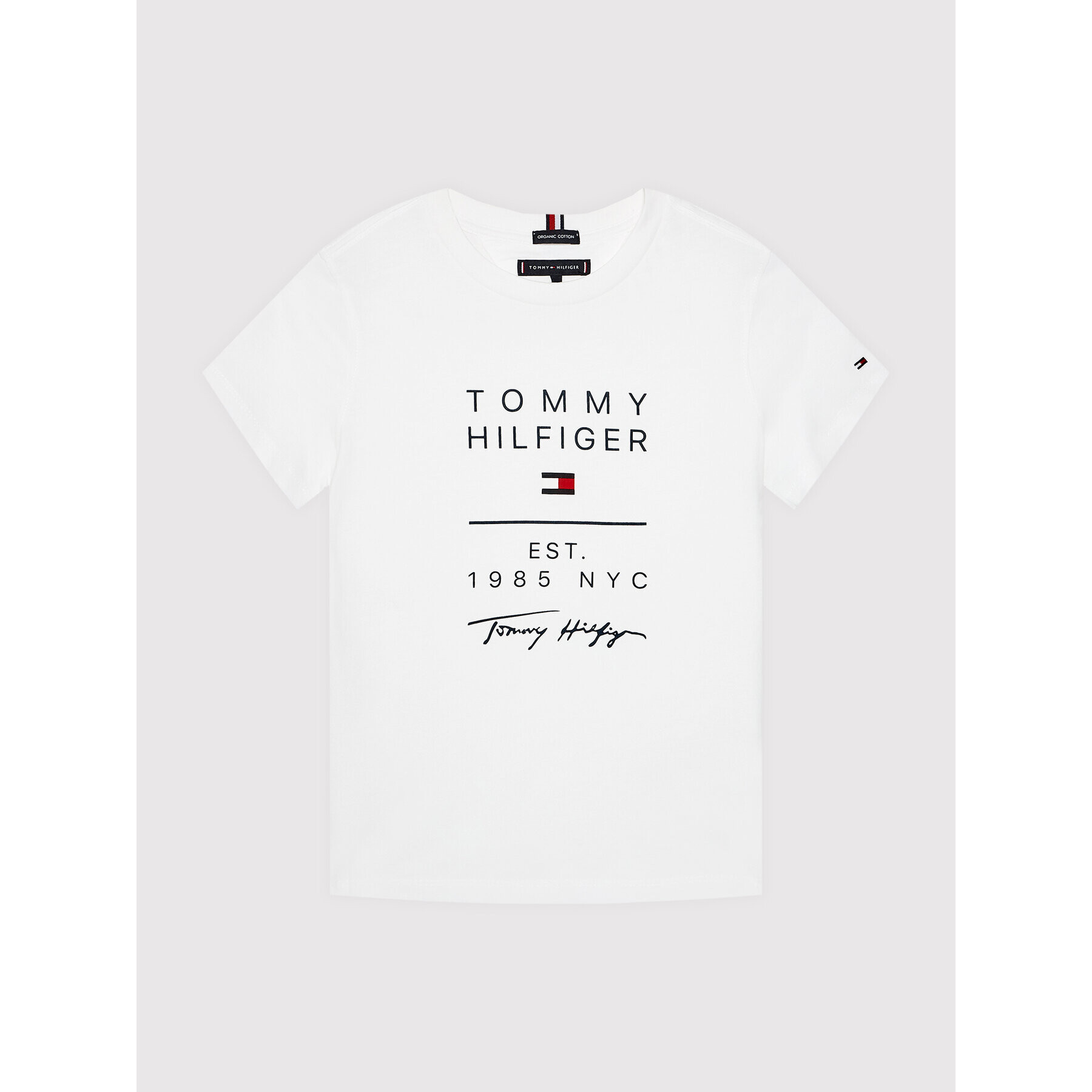 Tommy Hilfiger Тишърт Graphic KB0KB06306 D Бял Regular Fit - Pepit.bg