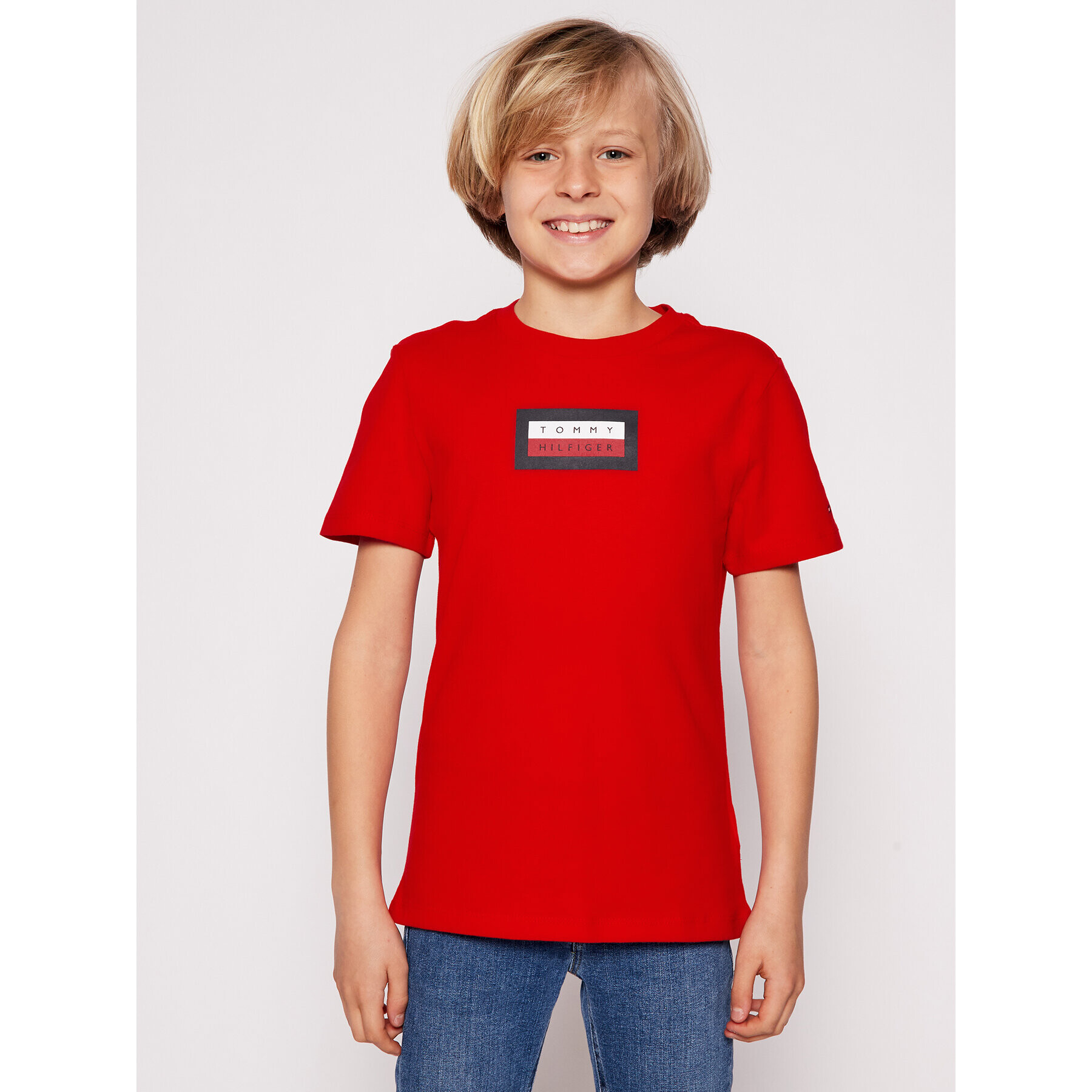 Tommy Hilfiger Тишърт Graphic KB0KB06518 D Червен Regular Fit - Pepit.bg