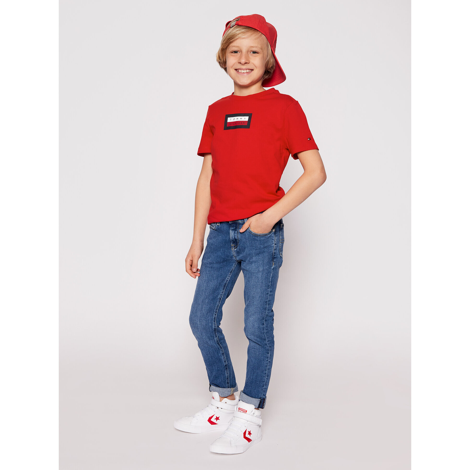 Tommy Hilfiger Тишърт Graphic KB0KB06518 D Червен Regular Fit - Pepit.bg