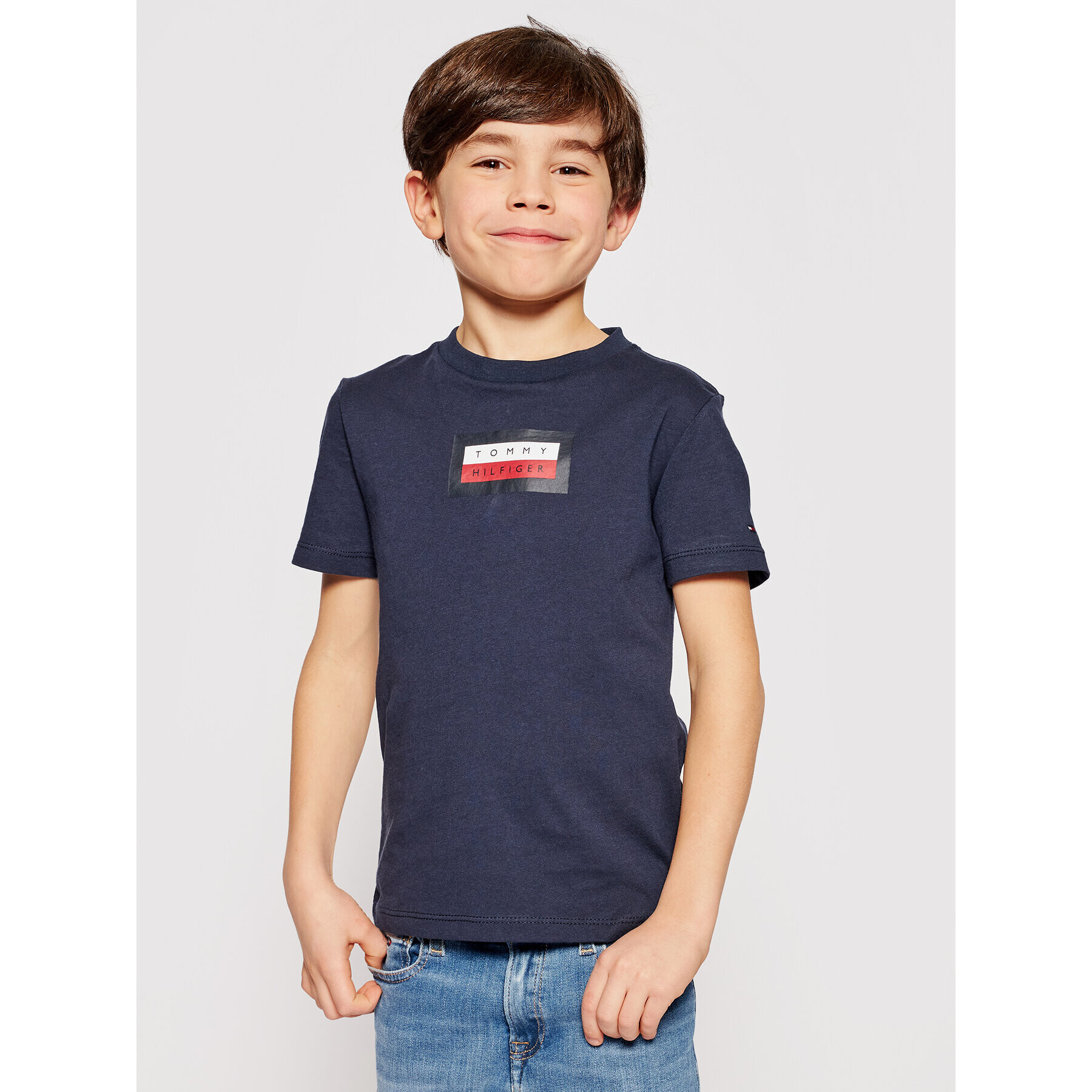 Tommy Hilfiger Тишърт Graphic KB0KB06518 D Тъмносин Regular Fit - Pepit.bg