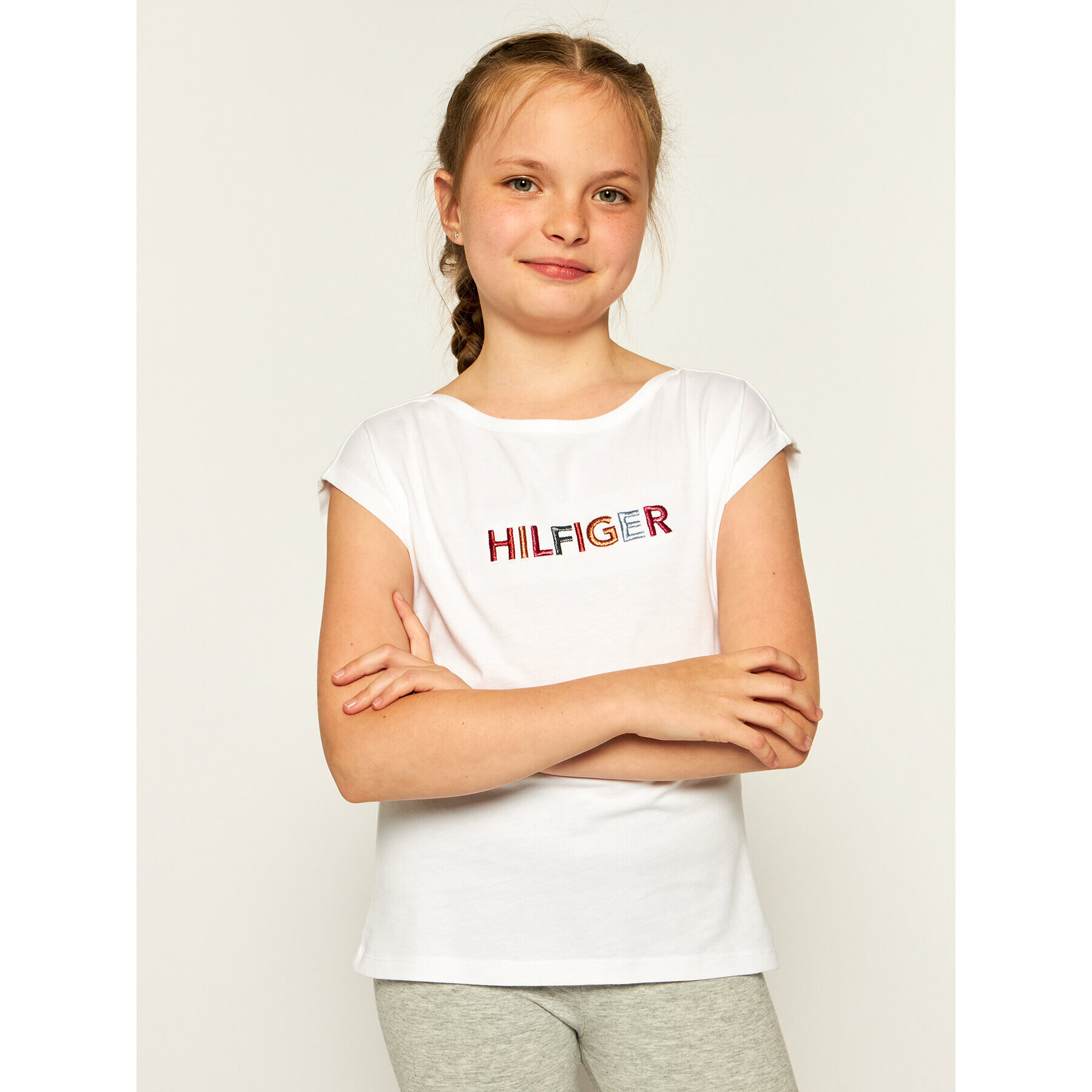 Tommy Hilfiger Тишърт Graphic KG0KG05035 D Бял Regular Fit - Pepit.bg