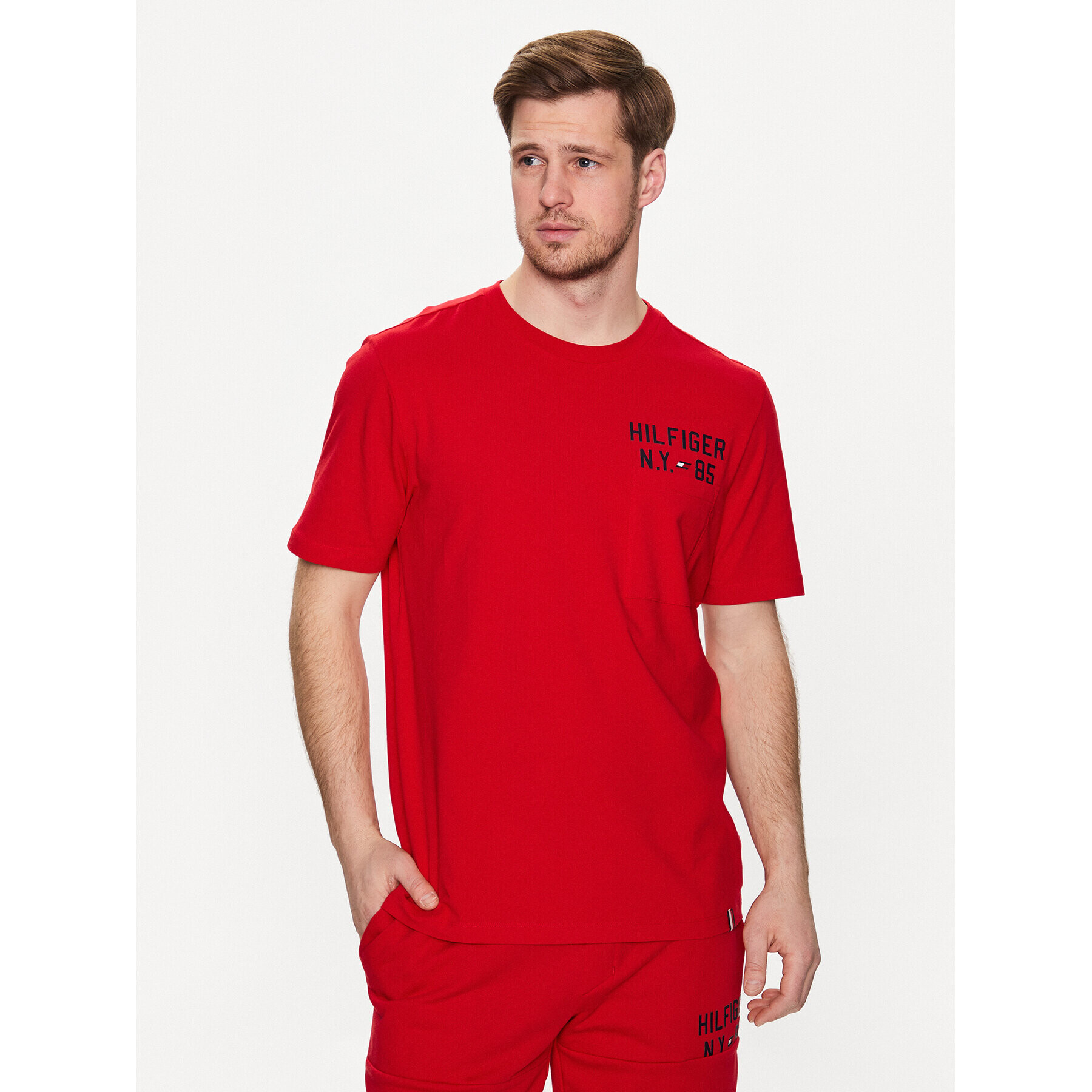 Tommy Hilfiger Тишърт Graphic MW0MW30444 Червен Regular Fit - Pepit.bg