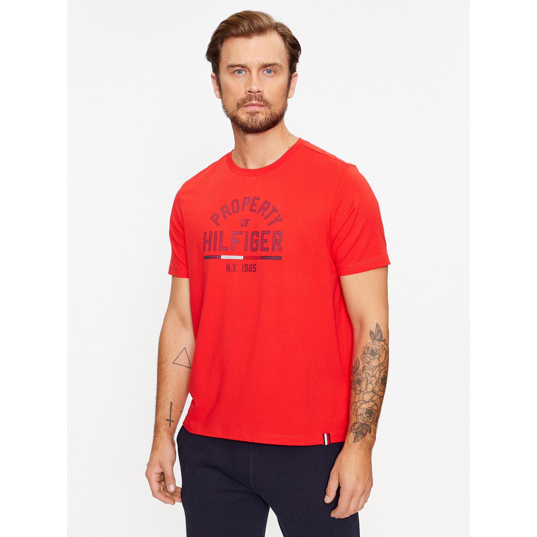 Tommy Hilfiger Тишърт Graphic MW0MW32641 Червен Regular Fit - Pepit.bg