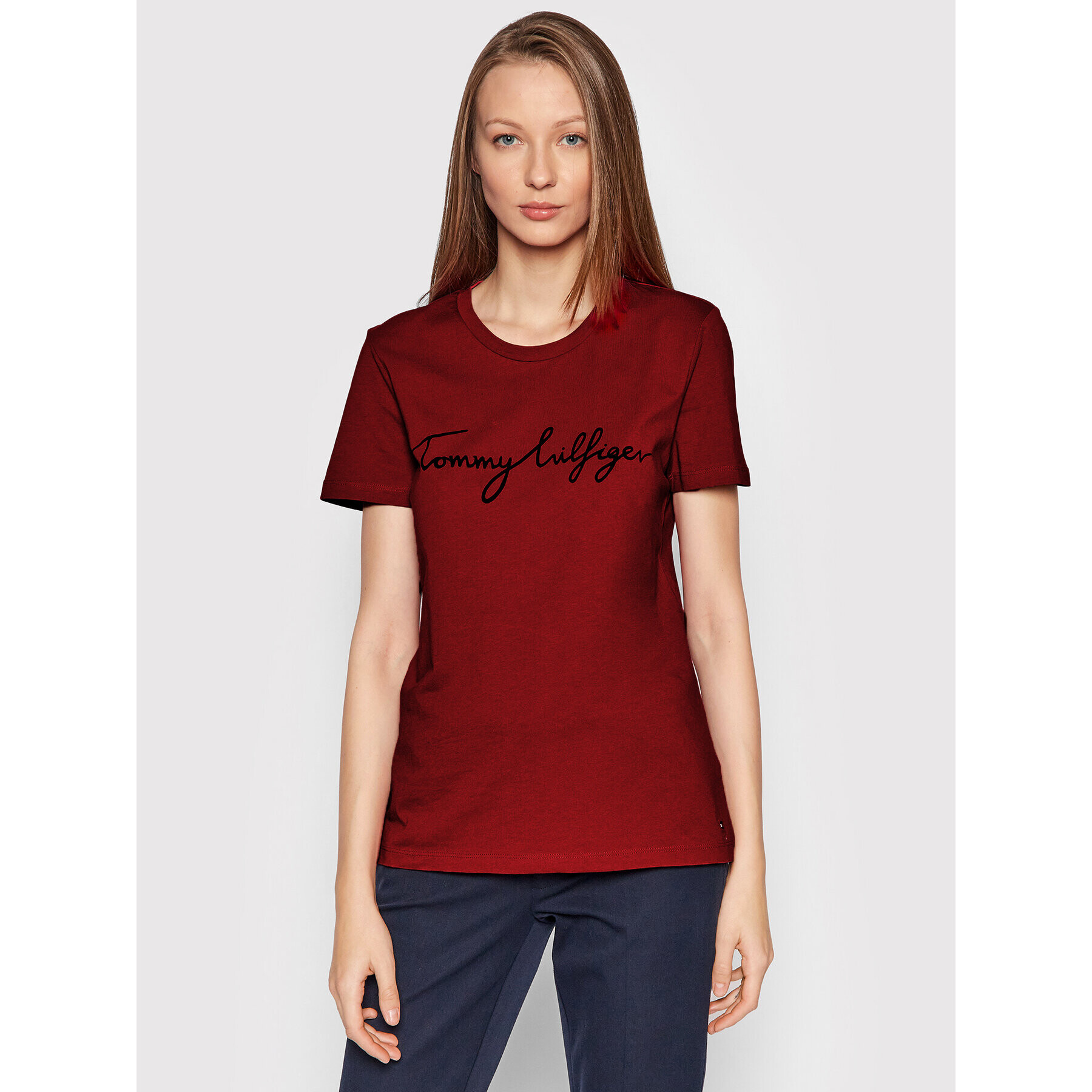 Tommy Hilfiger Тишърт Graphic WW0WW28682 Червен Regular Fit - Pepit.bg