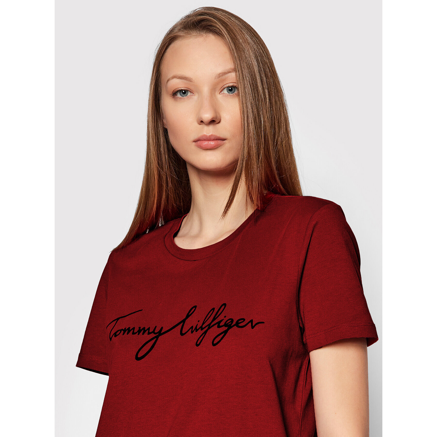 Tommy Hilfiger Тишърт Graphic WW0WW28682 Червен Regular Fit - Pepit.bg