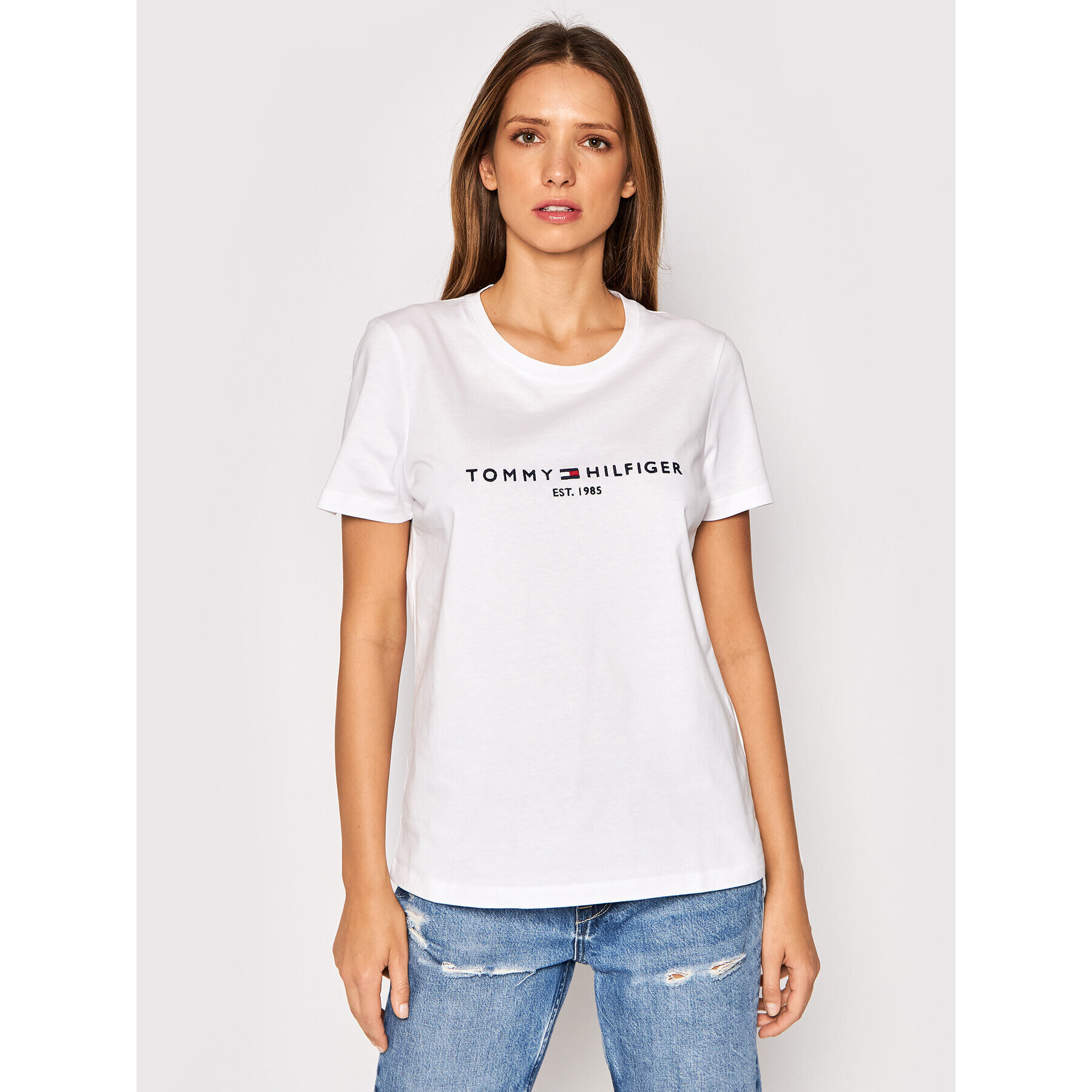 Tommy Hilfiger Тишърт Heritage C-Nk WW0WW31999 Бял Regular Fit - Pepit.bg