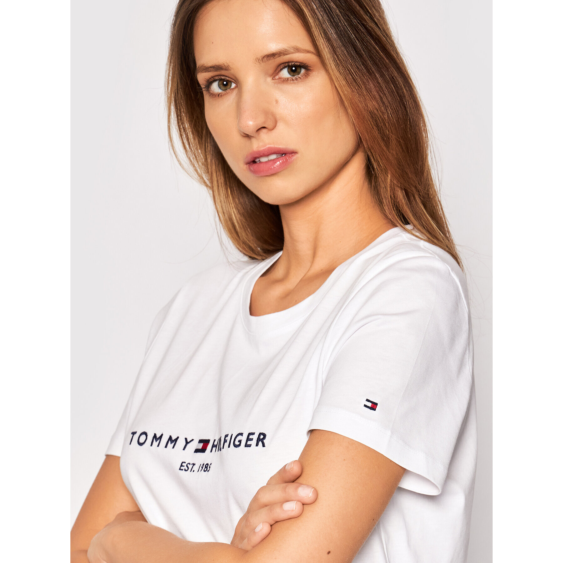 Tommy Hilfiger Тишърт Heritage C-Nk WW0WW31999 Бял Regular Fit - Pepit.bg