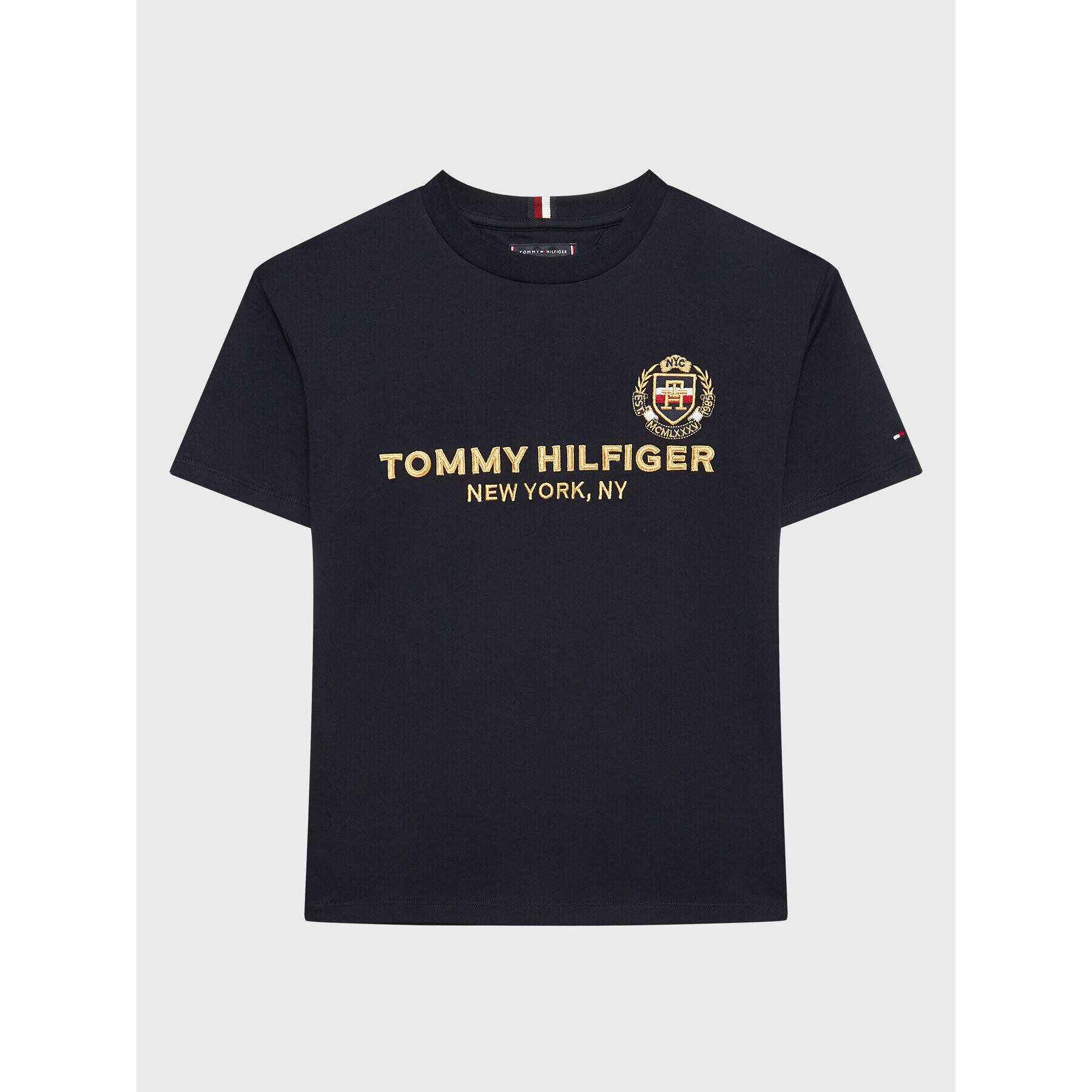 Tommy Hilfiger Тишърт KB0KB08029 Тъмносин Regular Fit - Pepit.bg