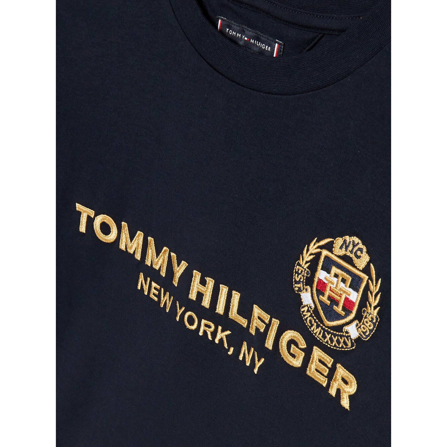 Tommy Hilfiger Тишърт KB0KB08029 Тъмносин Regular Fit - Pepit.bg