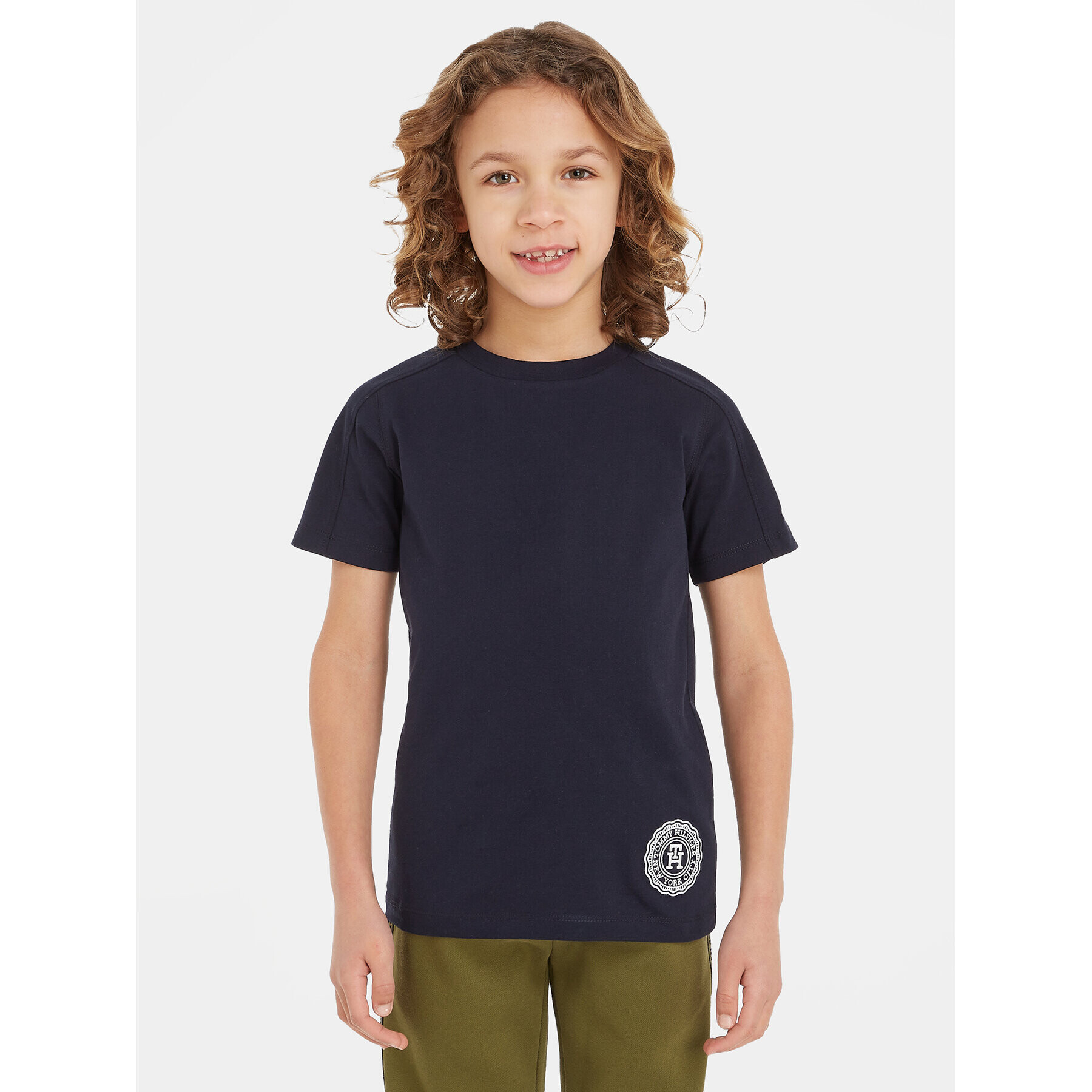 Tommy Hilfiger Тишърт KB0KB08544 Тъмносин Regular Fit - Pepit.bg