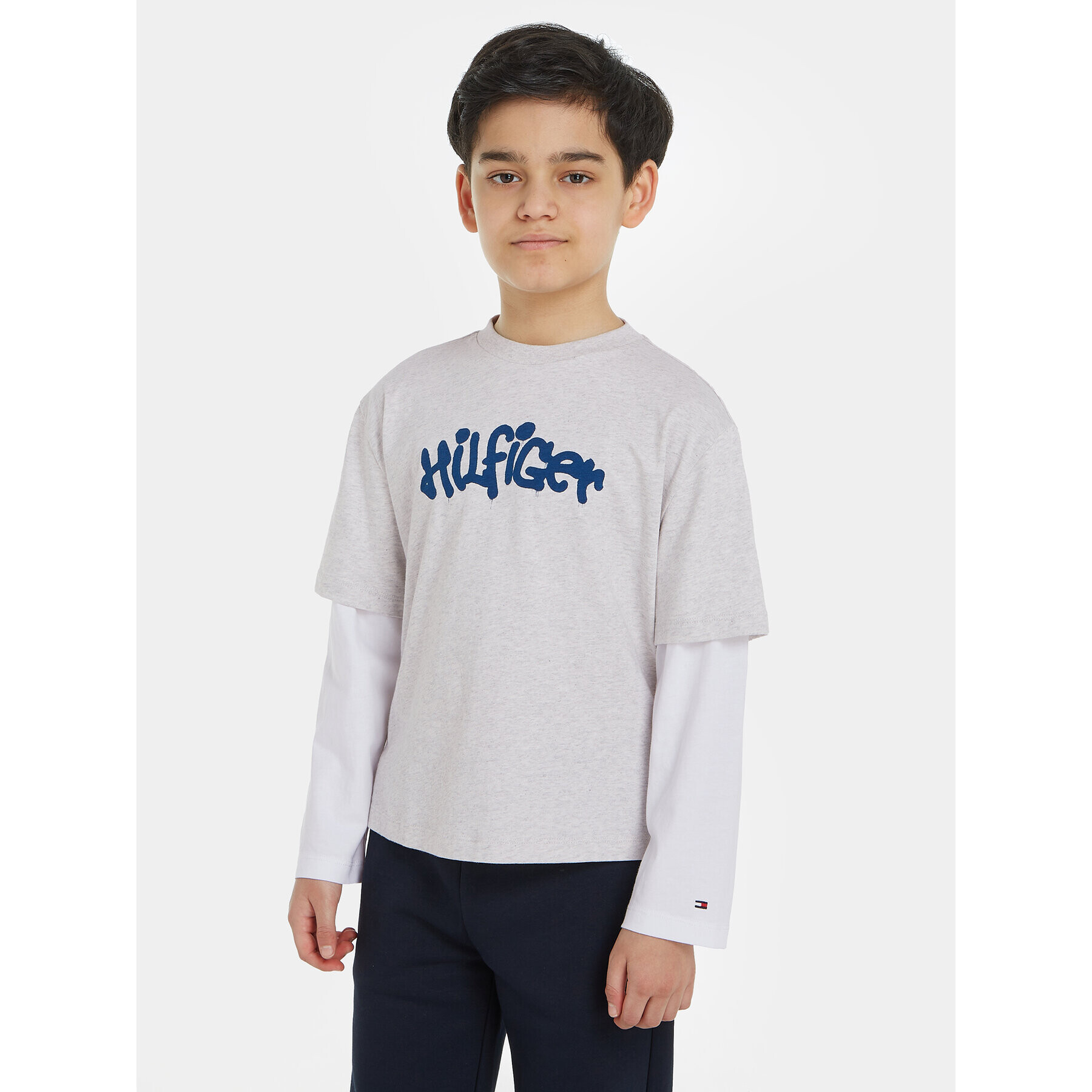Tommy Hilfiger Тишърт KB0KB08545 Сив Regular Fit - Pepit.bg