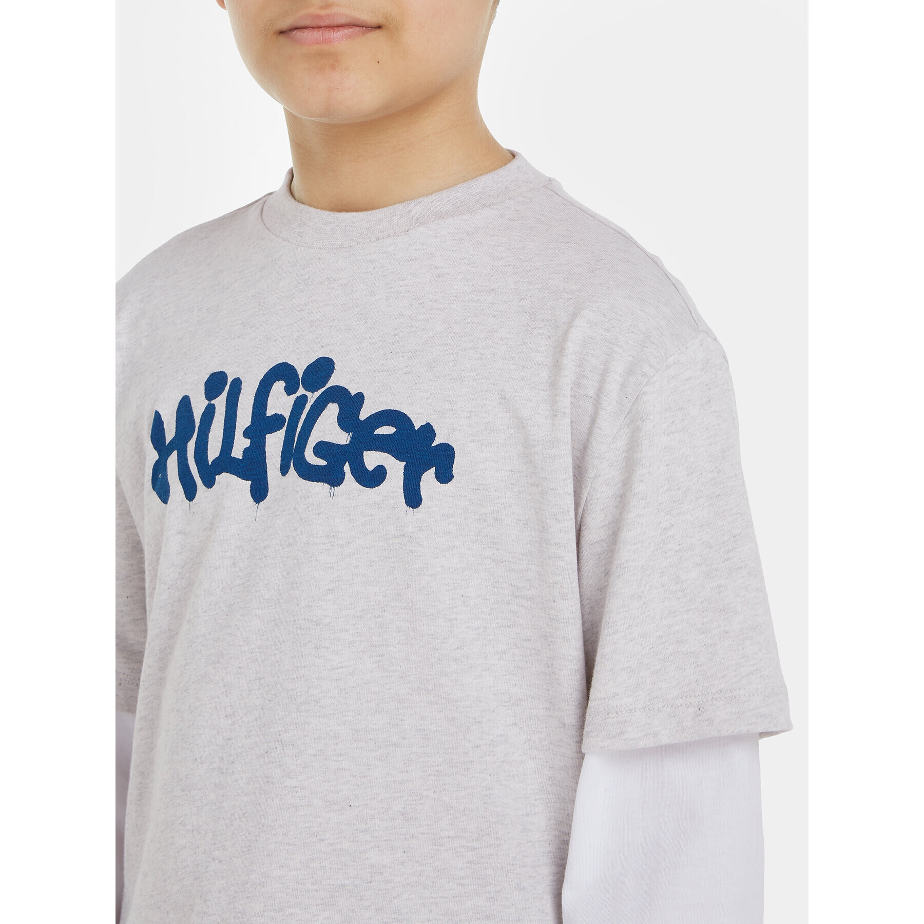 Tommy Hilfiger Тишърт KB0KB08545 Сив Regular Fit - Pepit.bg