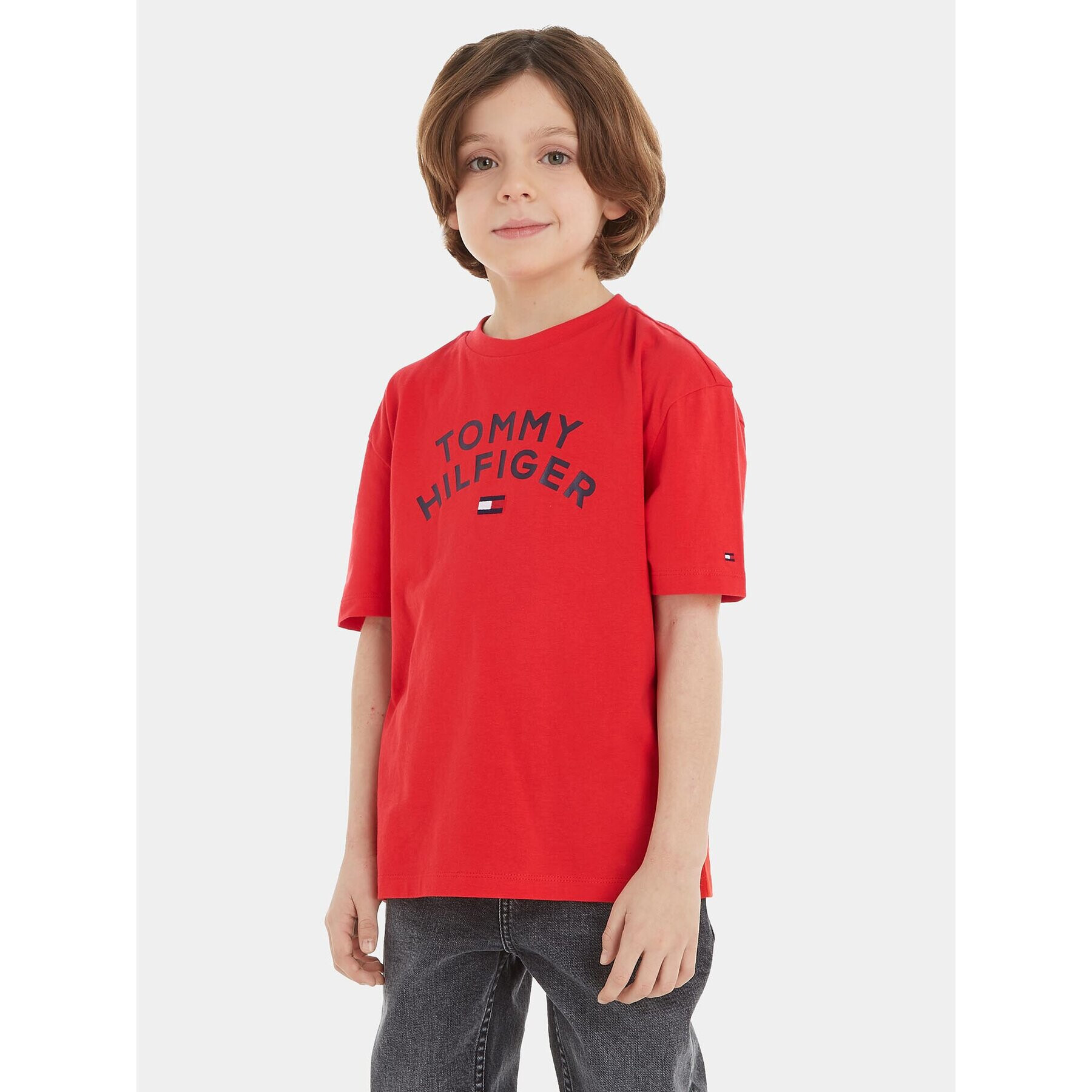Tommy Hilfiger Тишърт KB0KB08548 M Червен Regular Fit - Pepit.bg