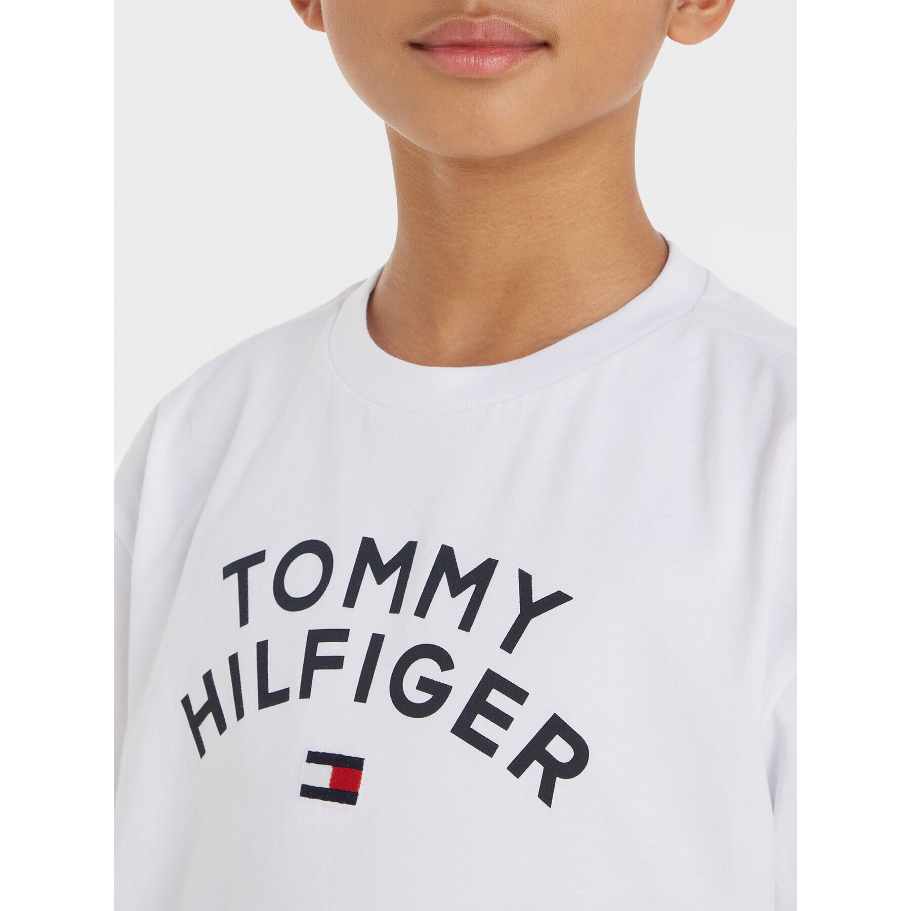 Tommy Hilfiger Тишърт KB0KB08548 S Бял Regular Fit - Pepit.bg