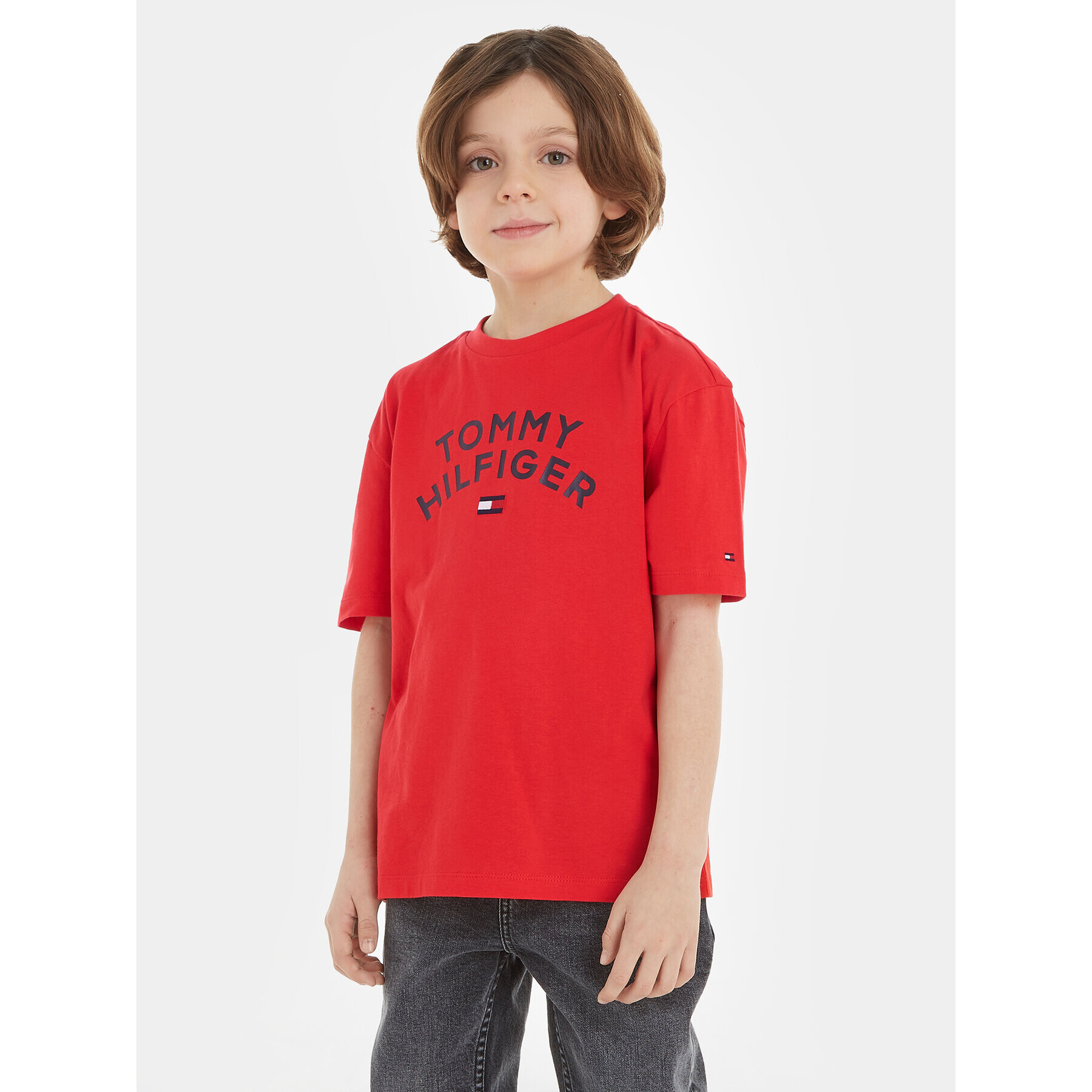 Tommy Hilfiger Тишърт KB0KB08548 S Червен Regular Fit - Pepit.bg