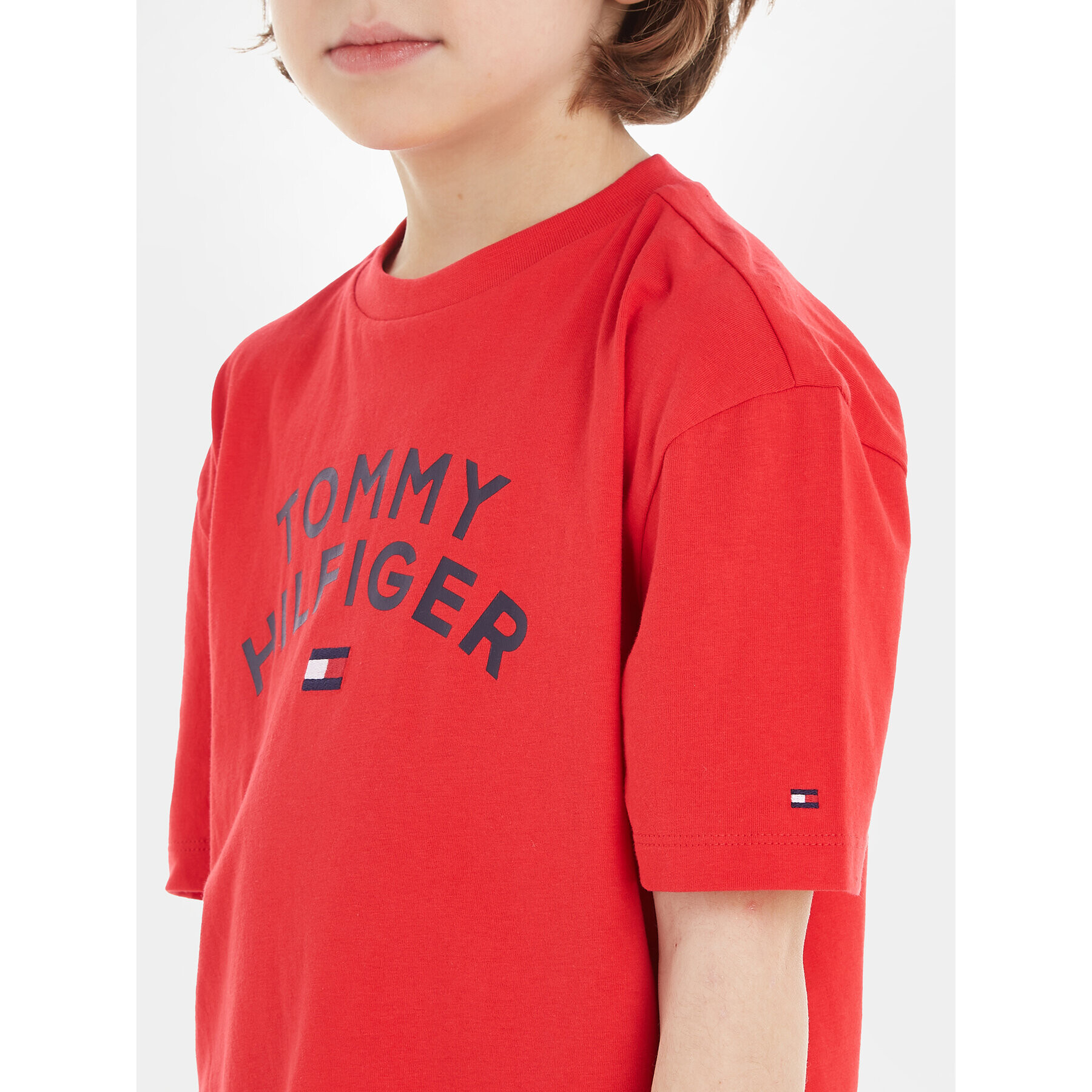 Tommy Hilfiger Тишърт KB0KB08548 S Червен Regular Fit - Pepit.bg