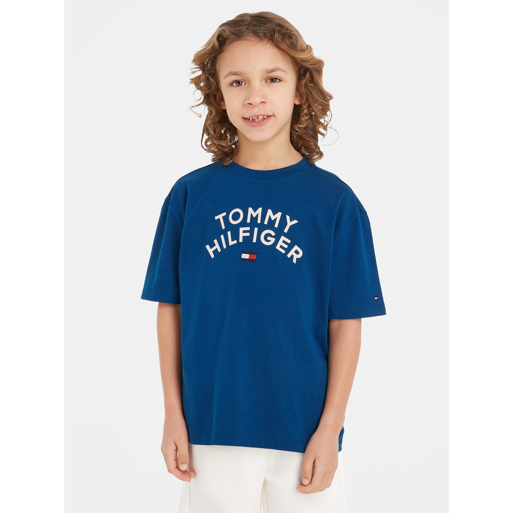 Tommy Hilfiger Тишърт KB0KB08548 S Син Regular Fit - Pepit.bg