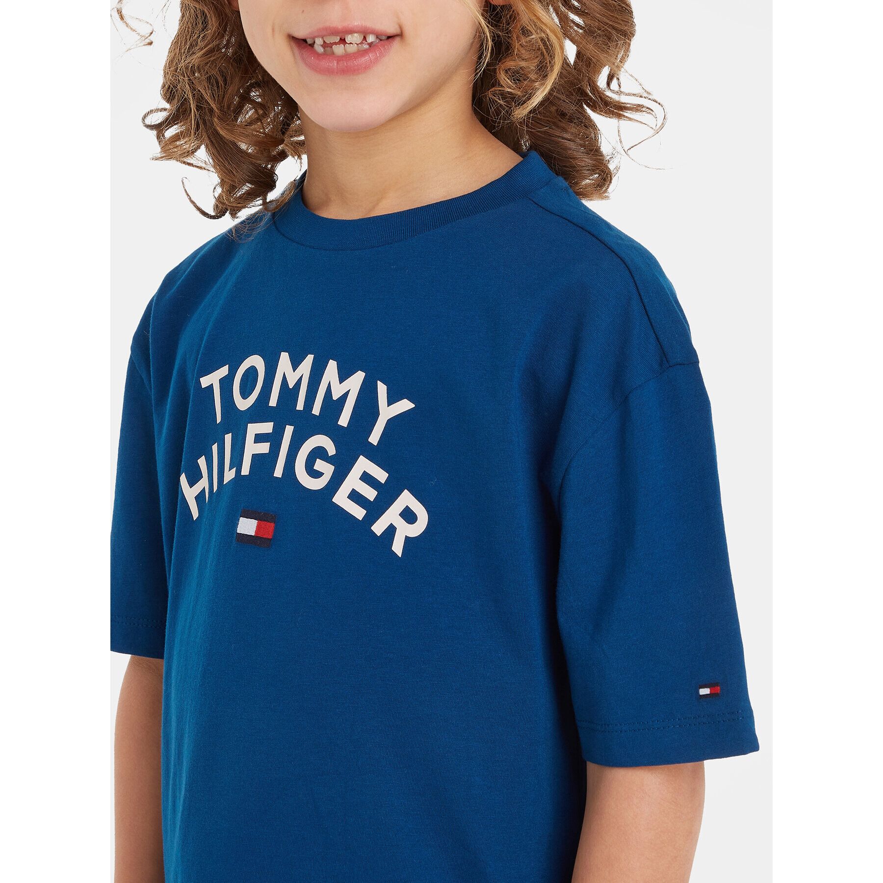 Tommy Hilfiger Тишърт KB0KB08548 S Син Regular Fit - Pepit.bg